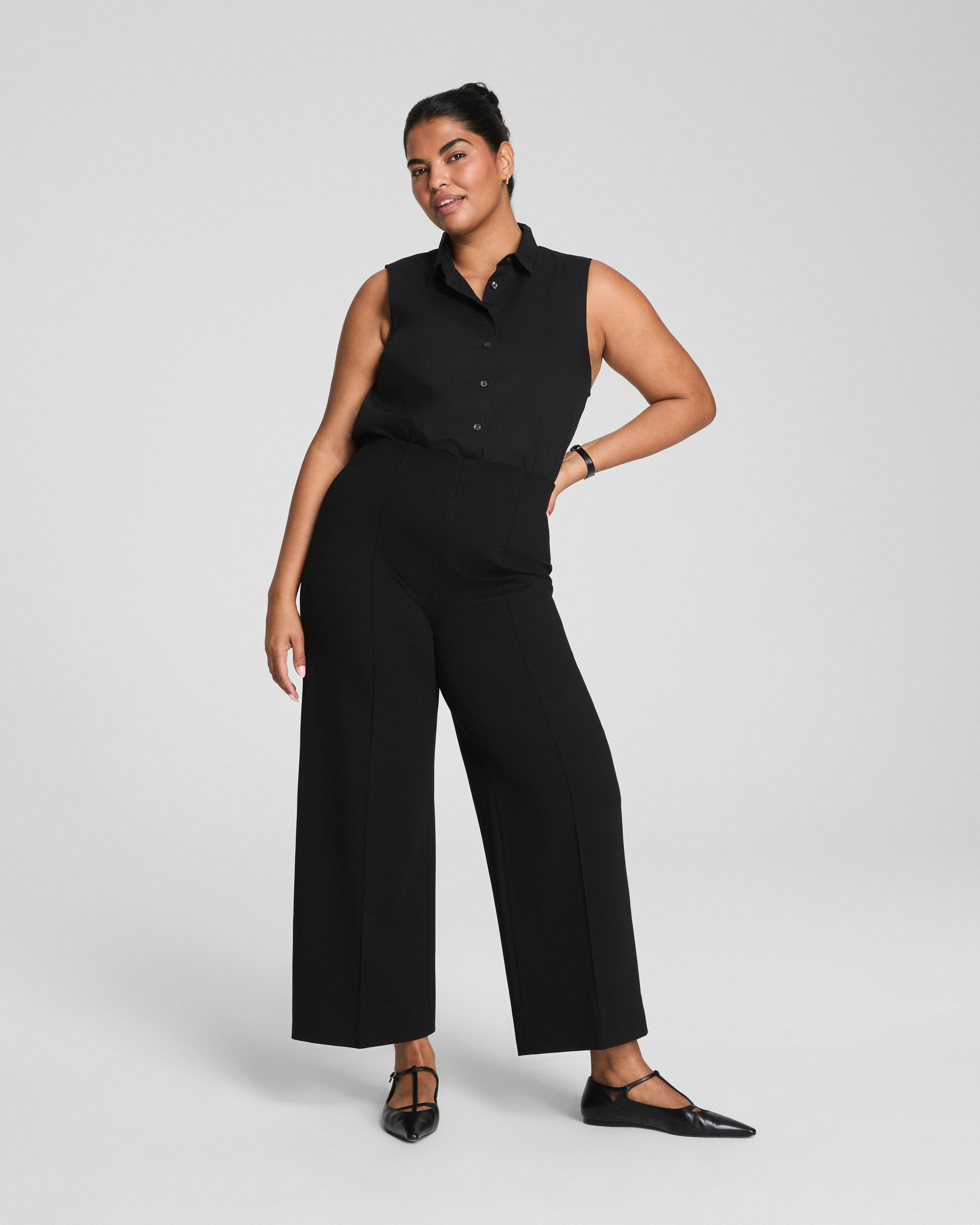 SPANXsupersmooth™ PerfectFit Ponte Cropped Wide Leg Pant | Classic Black