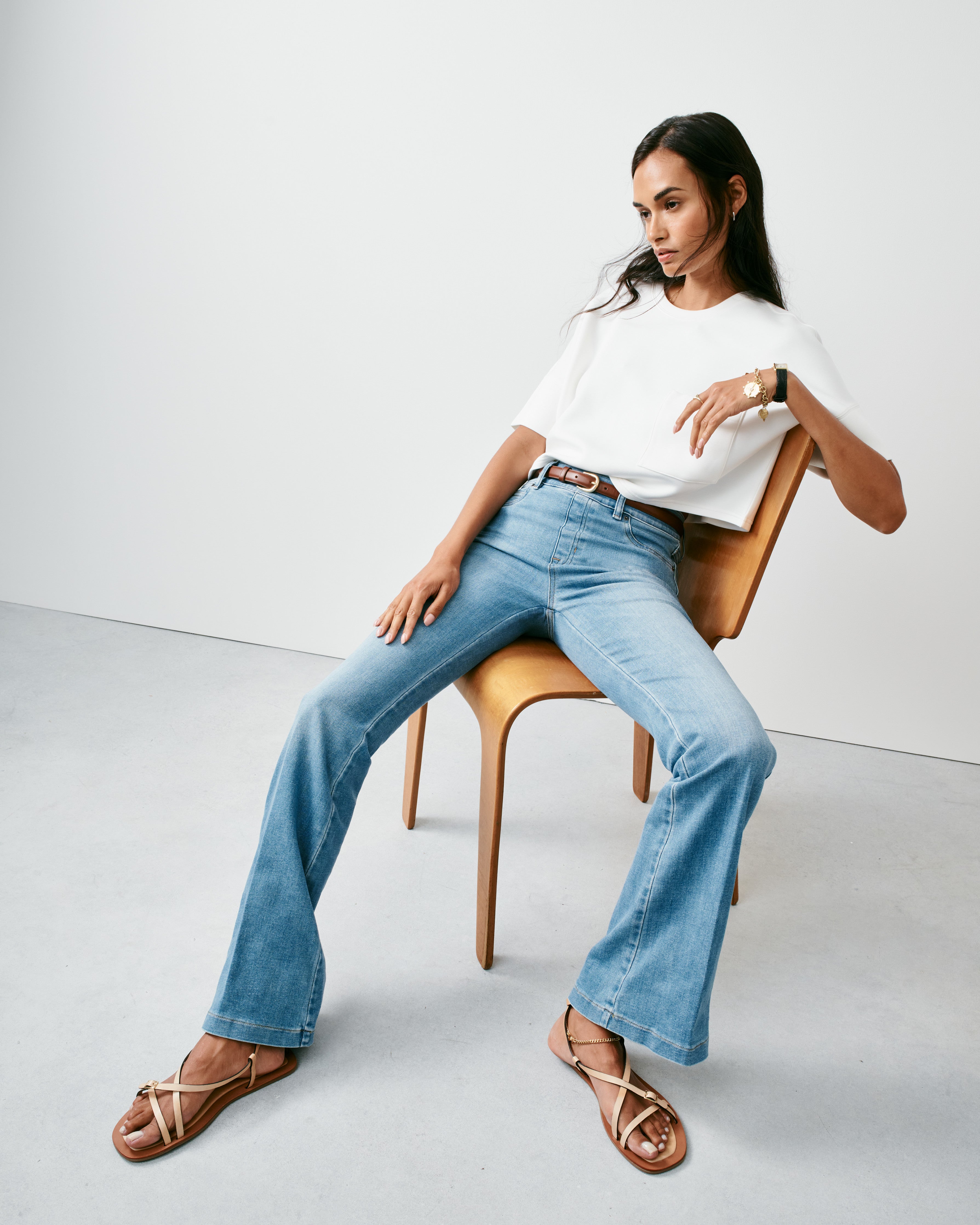 SPANXshape™ Original EveryWear Flare Jeans | Stonewashed Blue