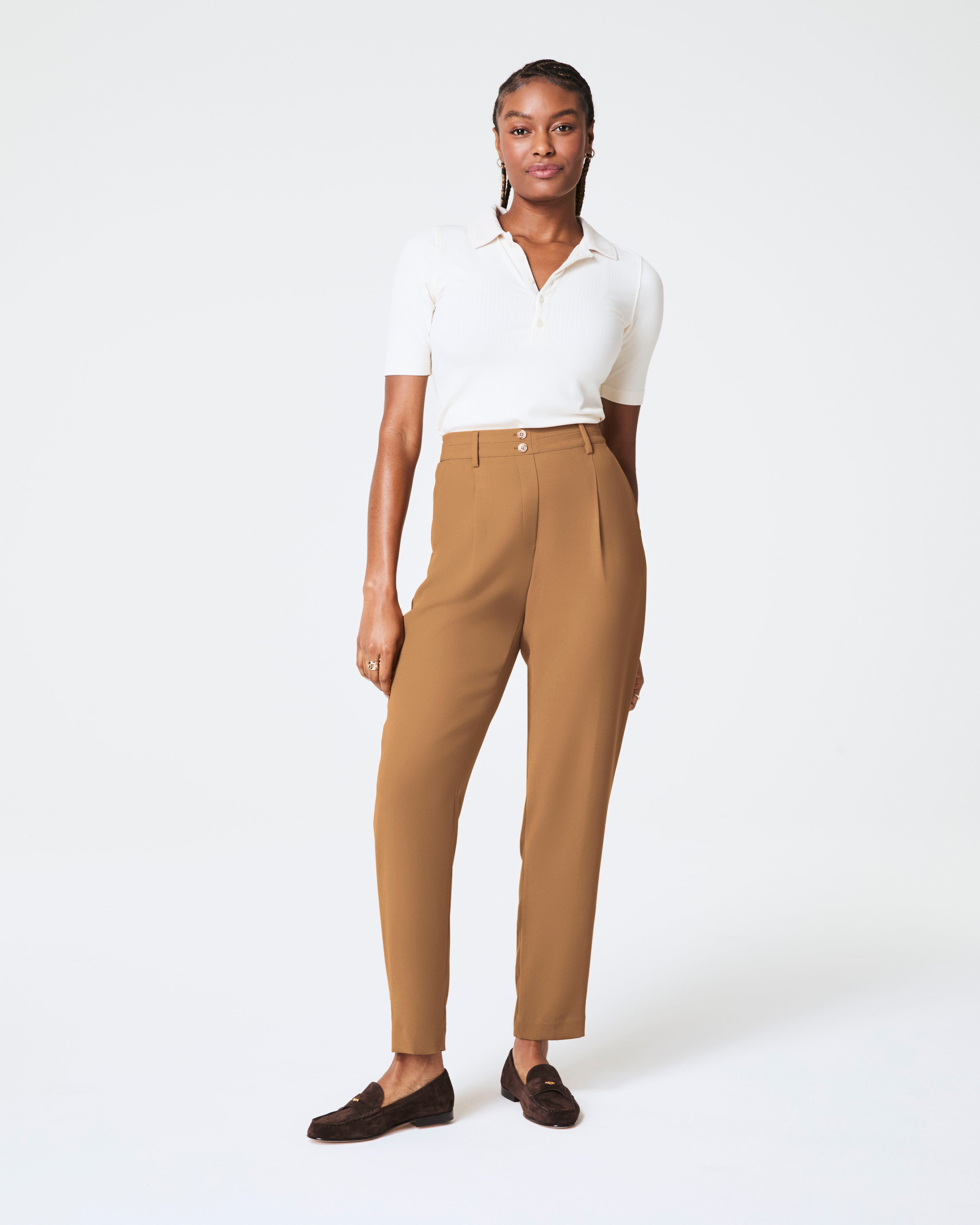 SPANX® Carefree Crepe Tapered Ankle Pant | Camel