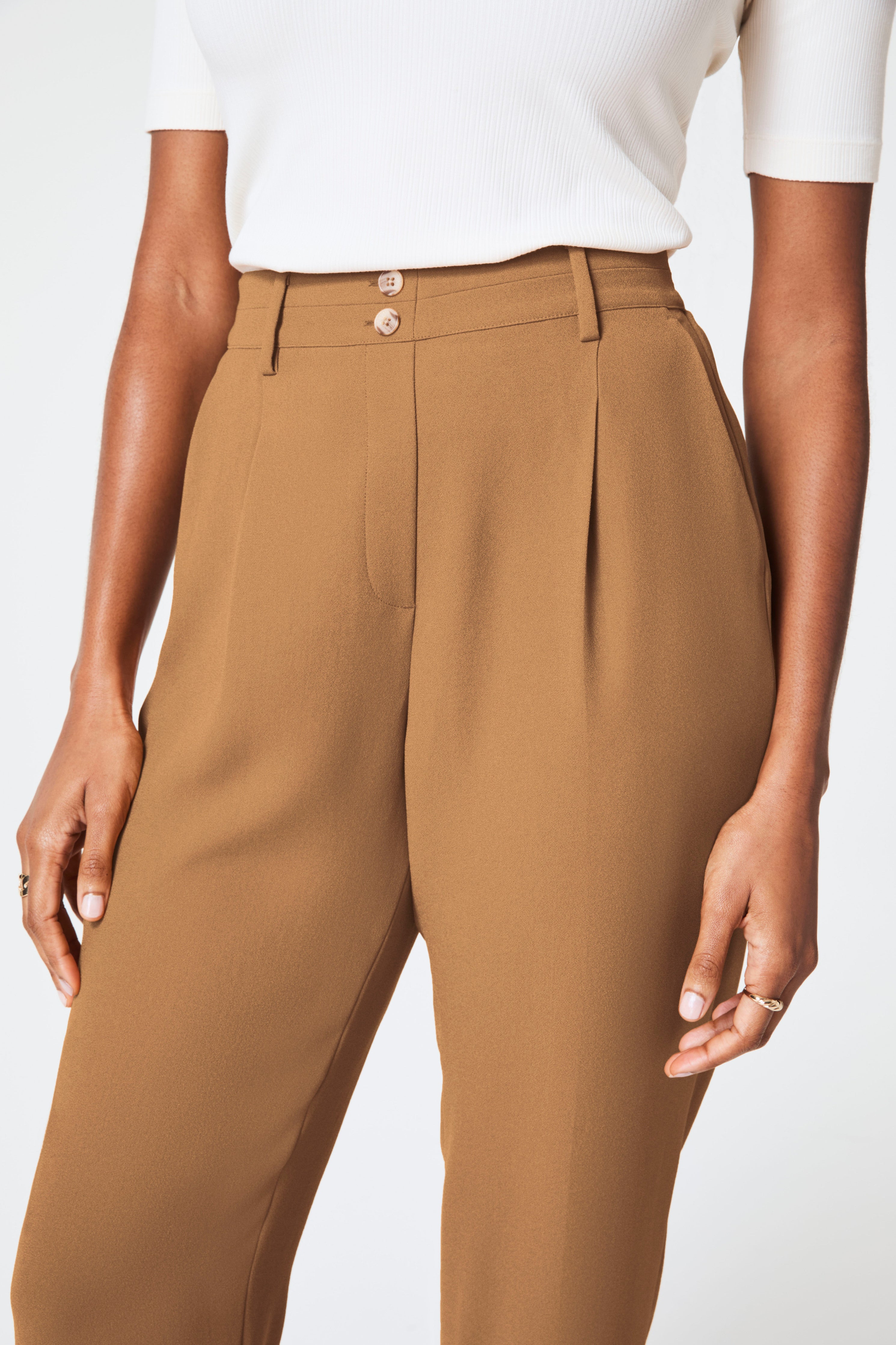 SPANX® Carefree Crepe Tapered Ankle Pant | Camel