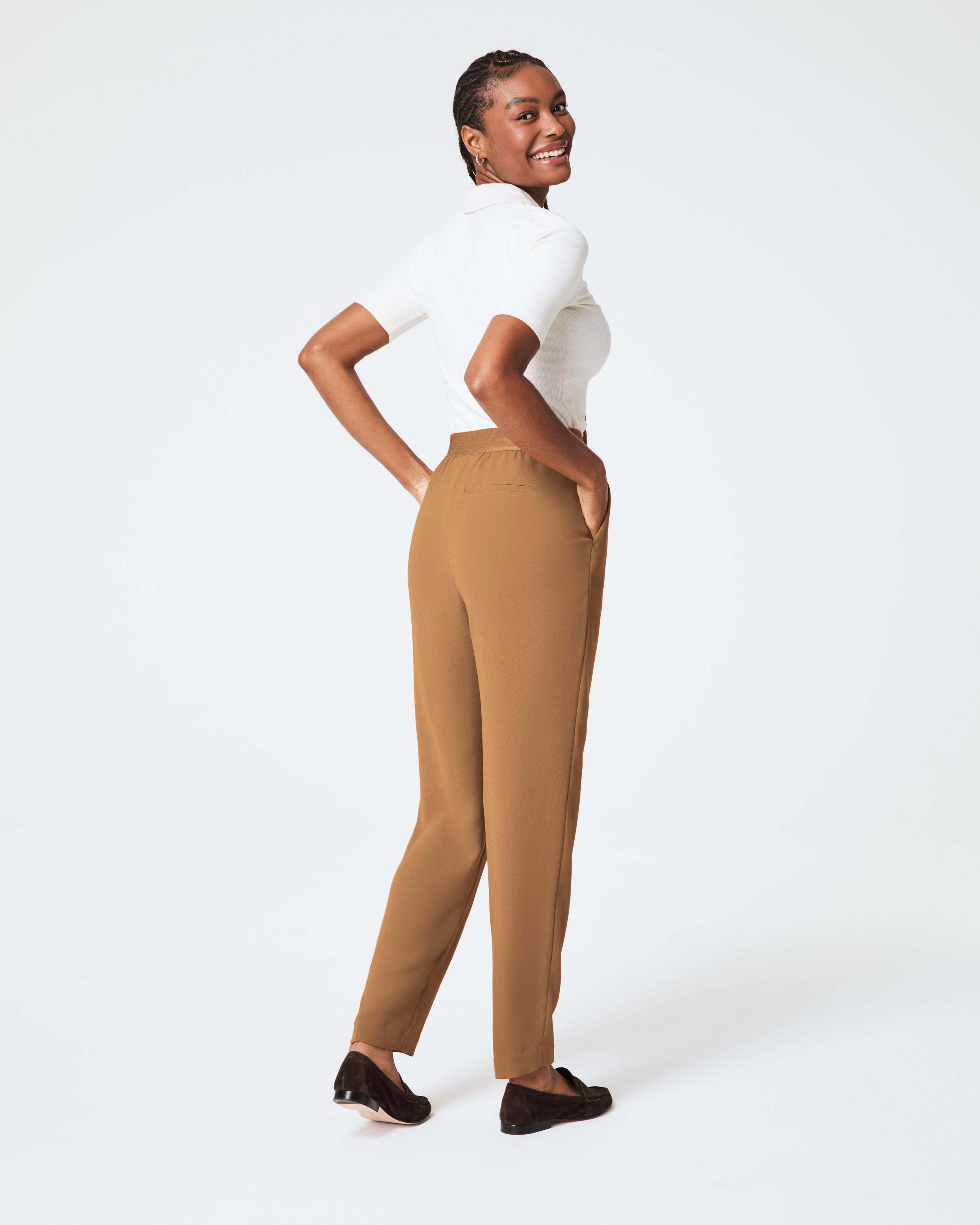 SPANX® Carefree Crepe Tapered Ankle Pant | Camel