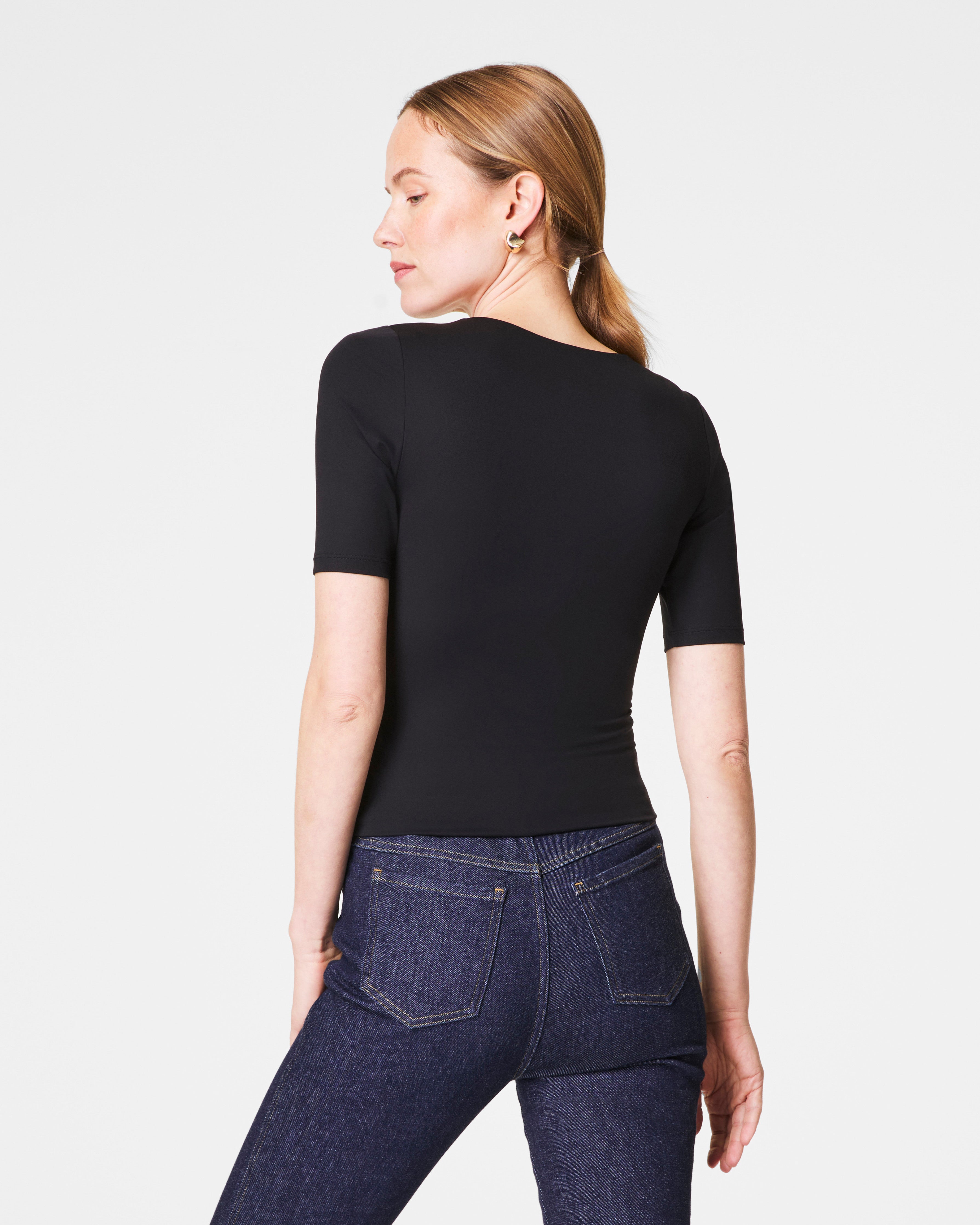 SPANXsmooth™ Jersey V-Neck Tee | Classic Black