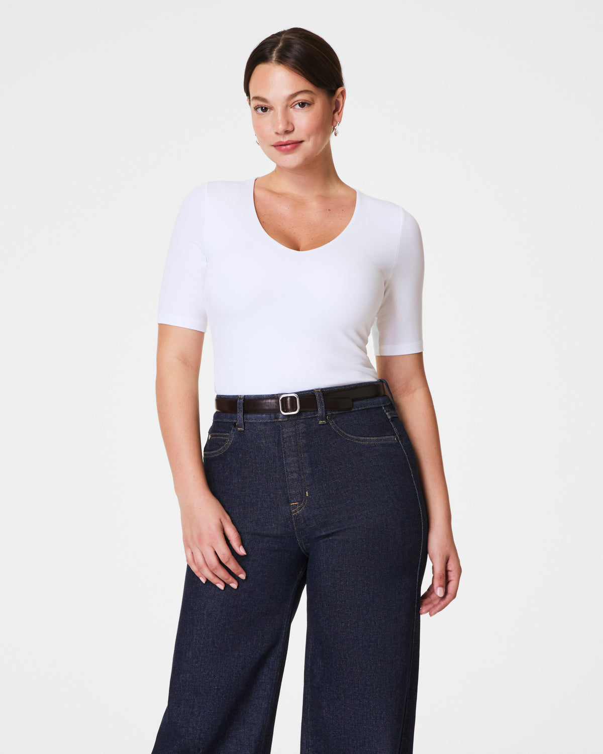 SPANXsmooth™ Jersey V-Neck Tee | Classic White