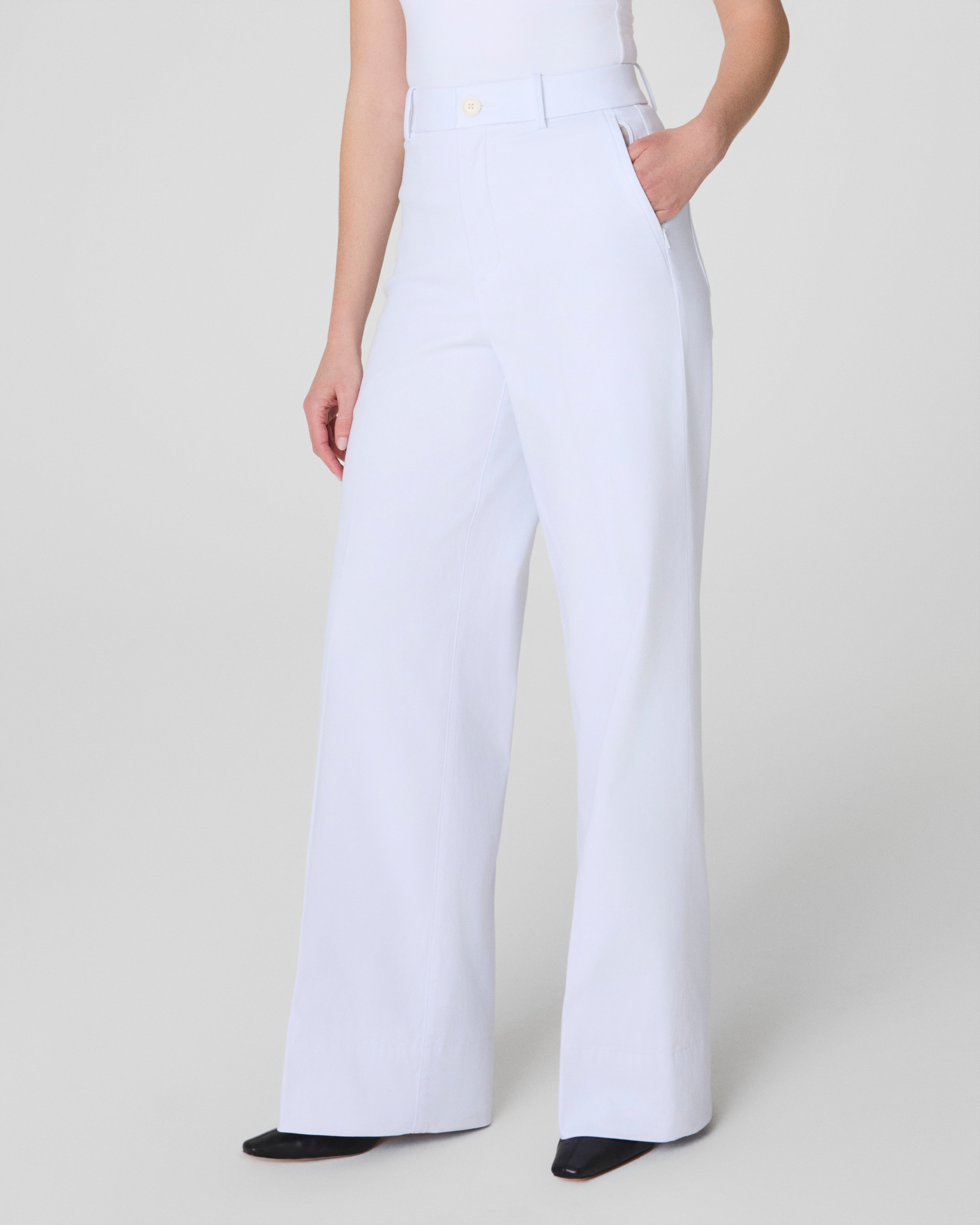 SPANXsupersmooth™ Stretch Twill Wide Leg Pant | Classic White