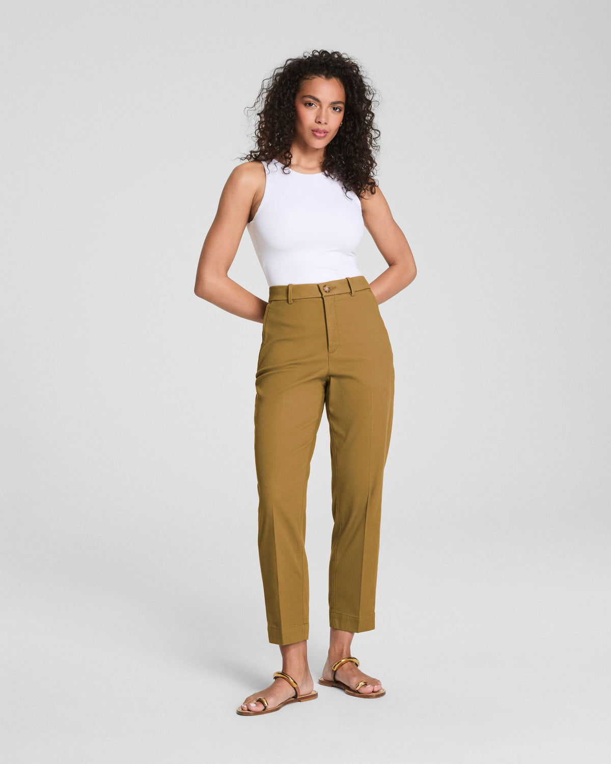 SPANXsupersmooth™ Stretch Twill Slim Straight Pant | Flax