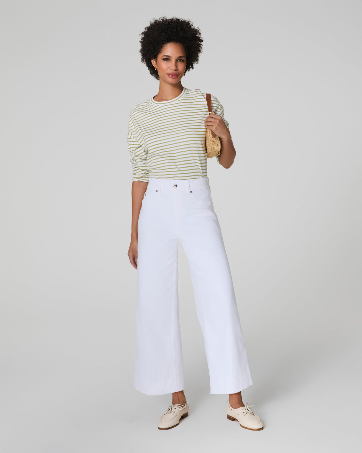 SPANXshape™ Original EveryWear Cropped Wide Leg Jeans | White