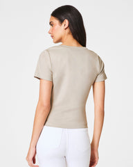 SPANX® Cotton V-Neck Tee | Bone