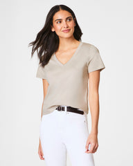 SPANX® Cotton V-Neck Tee | Bone