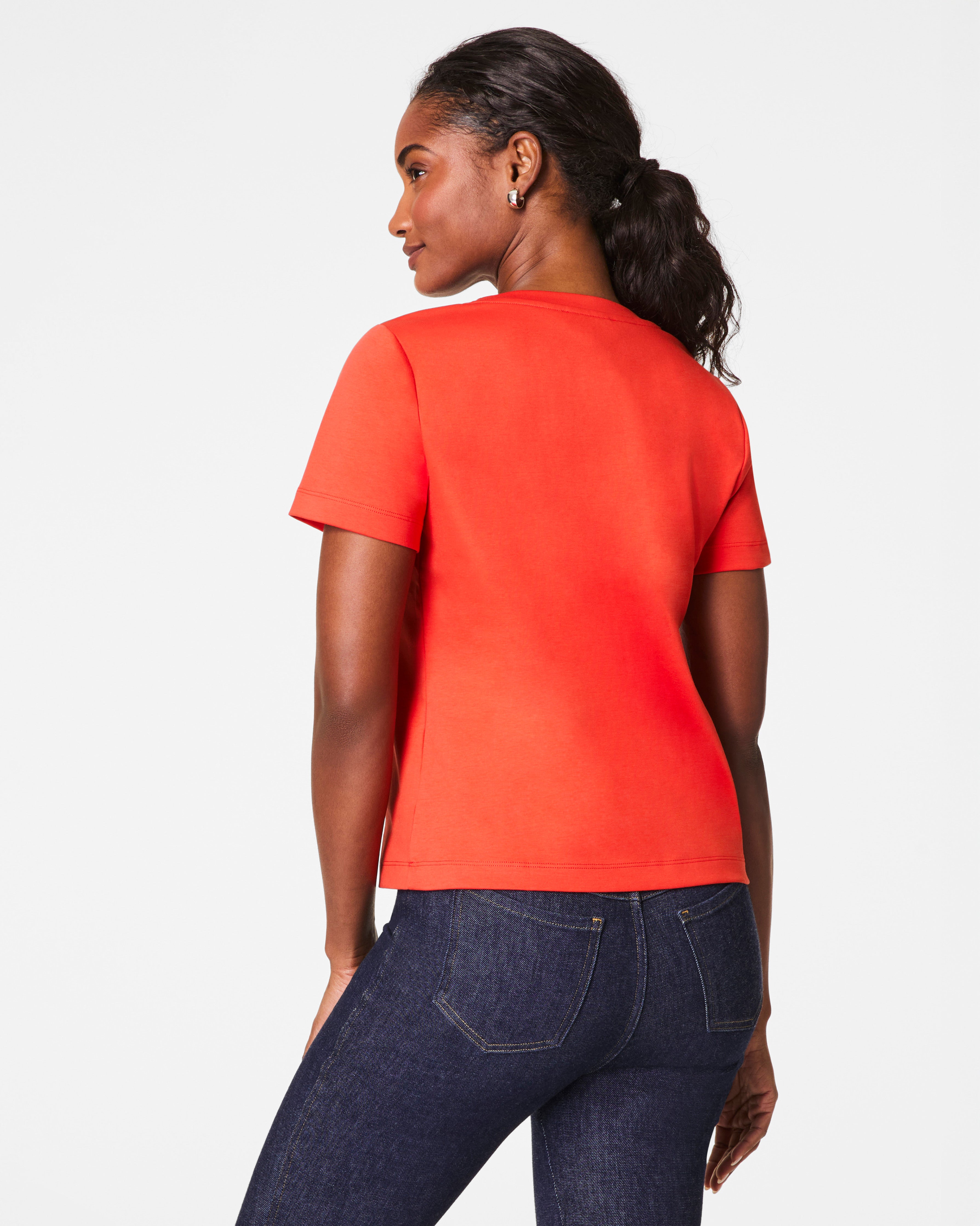 SPANX® Cotton V-Neck Tee | Poppy