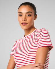 SPANX® Cotton Crewneck Tee | Spanx Red Stripe