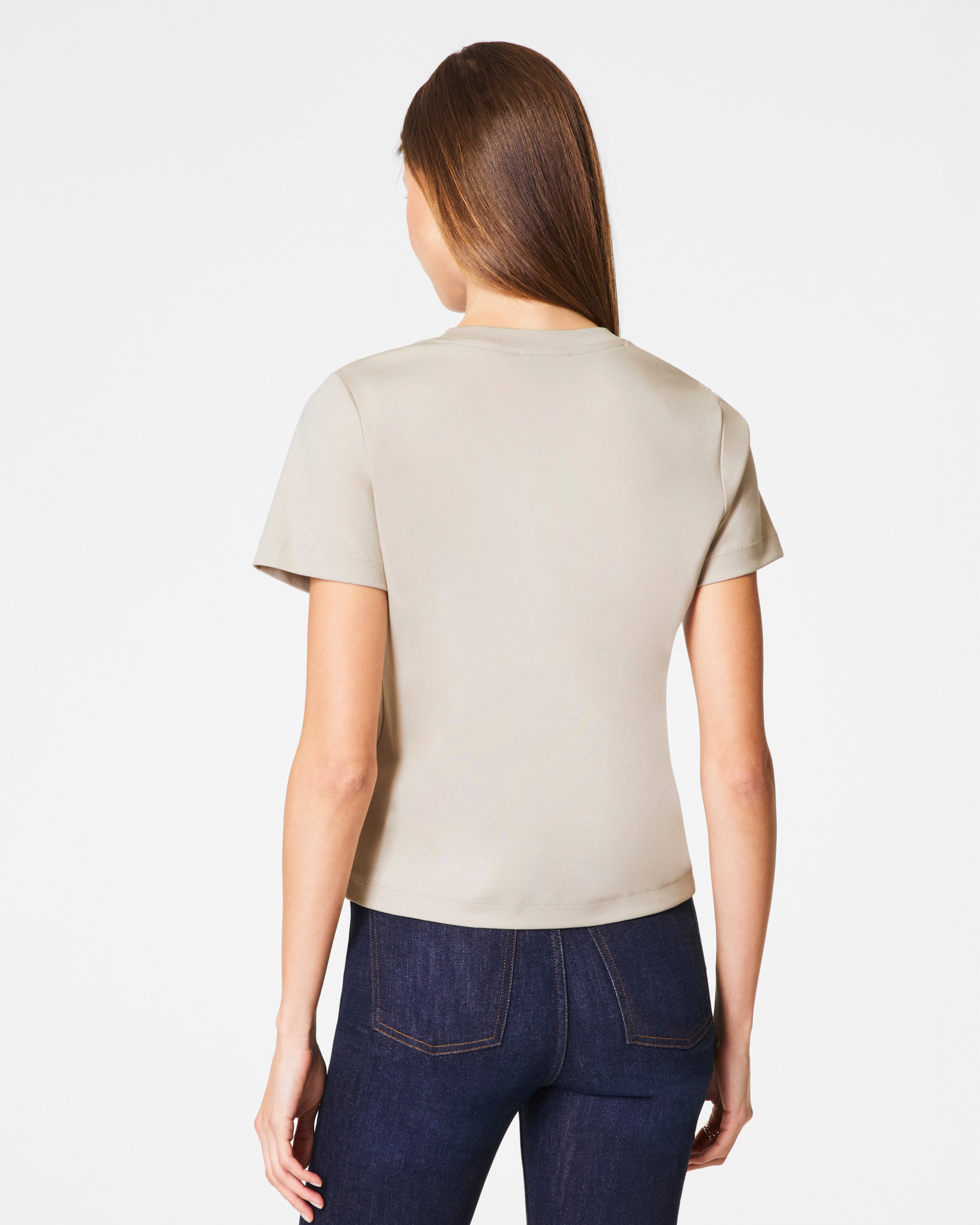 SPANX® Cotton Crewneck Tee | Bone