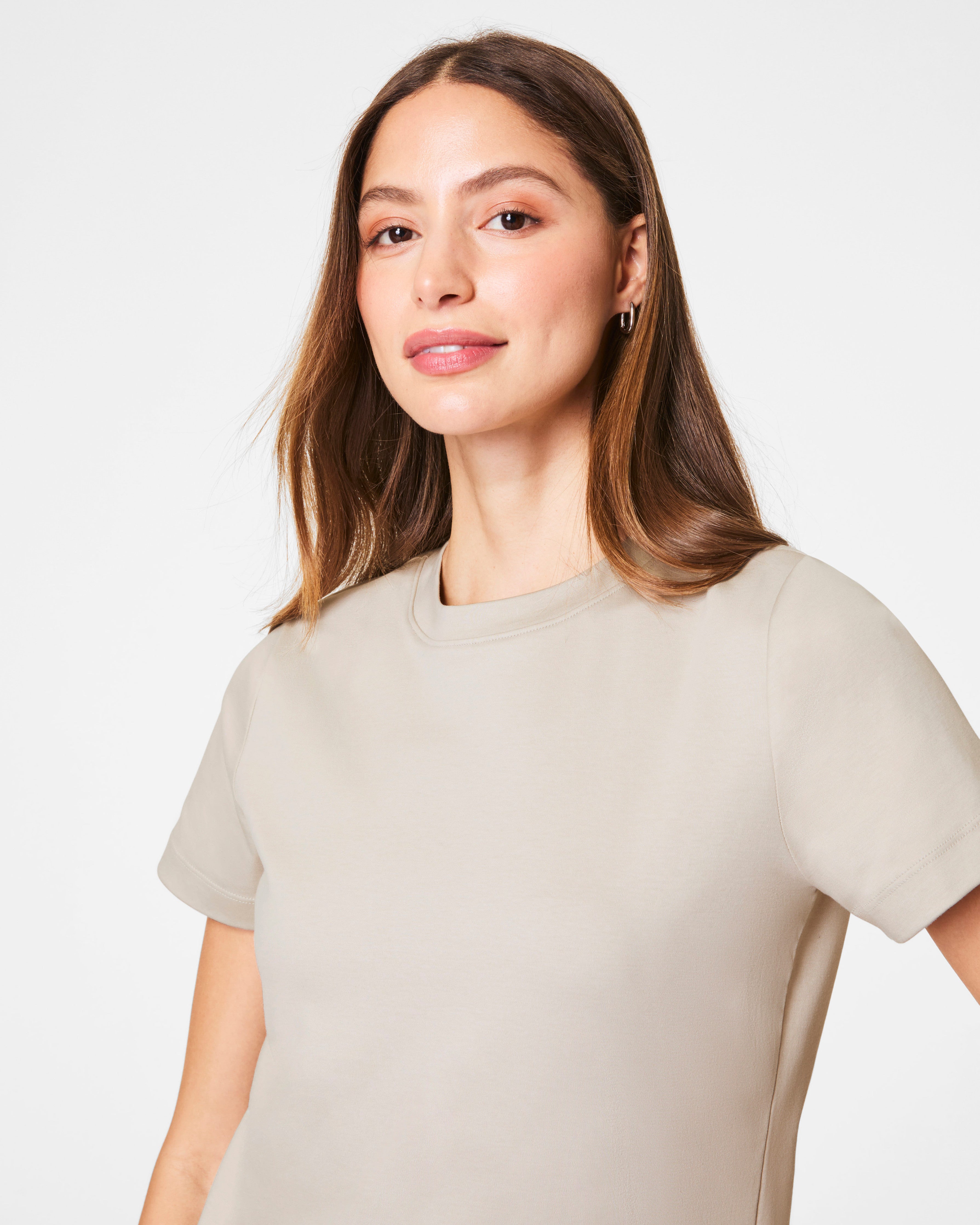 SPANX® Cotton Crewneck Tee | Bone