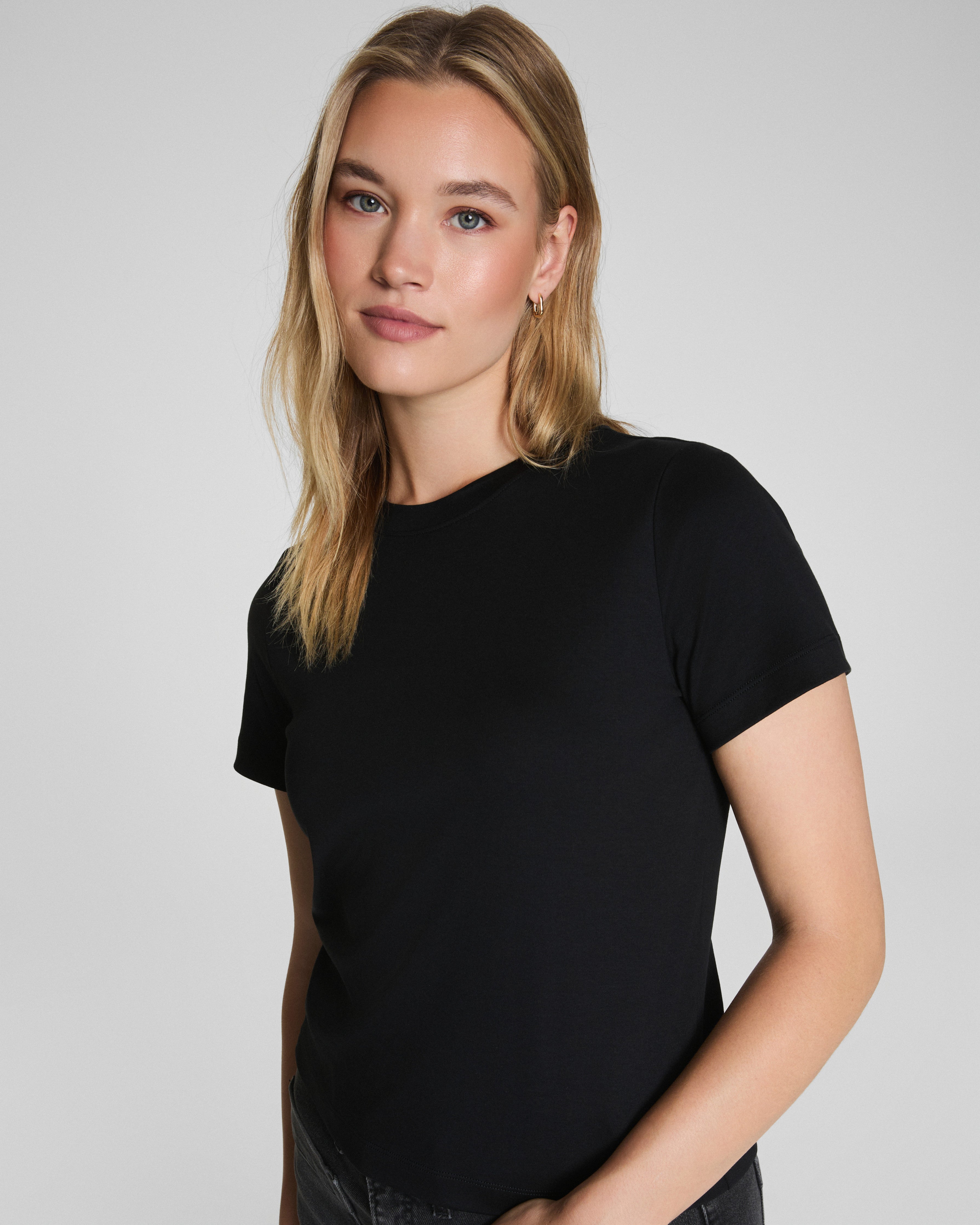 SPANX® Cotton Crewneck Tee | Classic Black