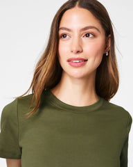 SPANX® Cotton Crewneck Tee | Dark Pine