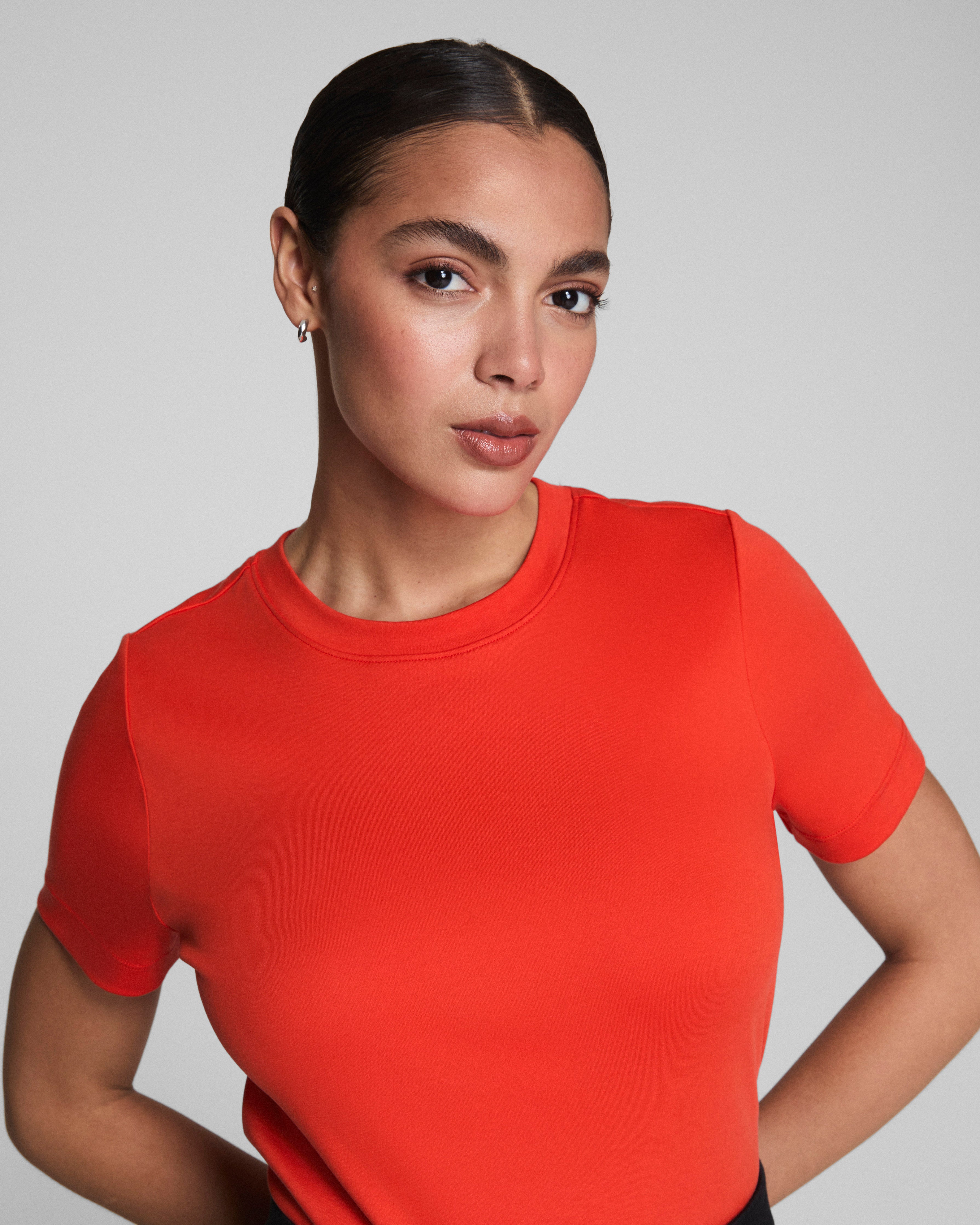 SPANX® Cotton Crewneck Tee | Poppy