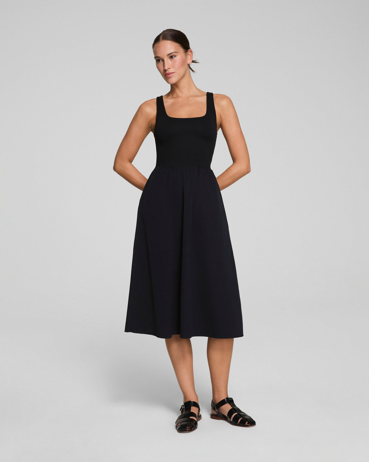 SPANXsmooth™ Jersey Scoop Neck Tank Midi Dress | Classic Black