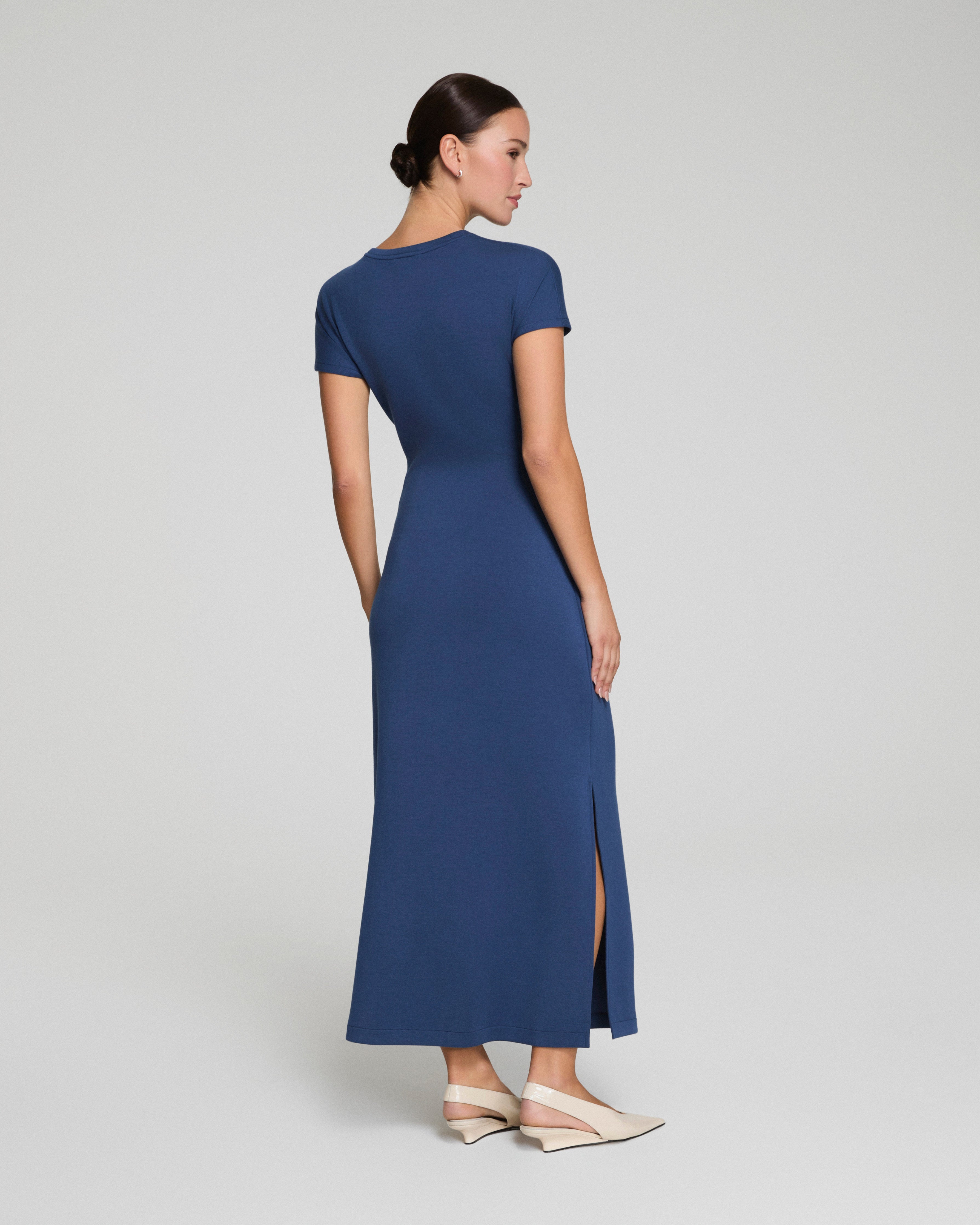 SPANX AirEssentials® Tie-Waist Maxi Dress | Faded Indigo