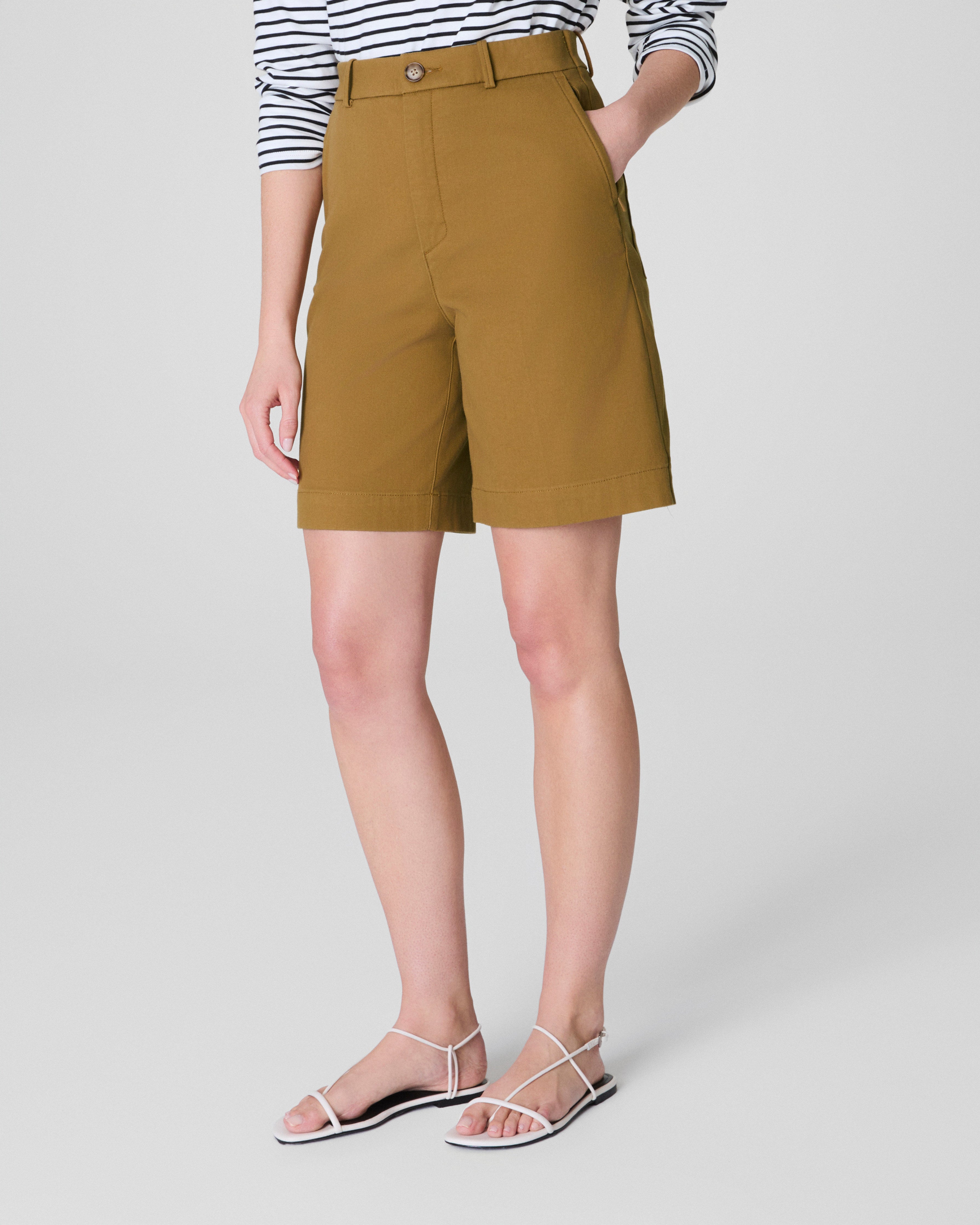 SPANXsupersmooth™ Stretch Twill Short, 9" | Flax