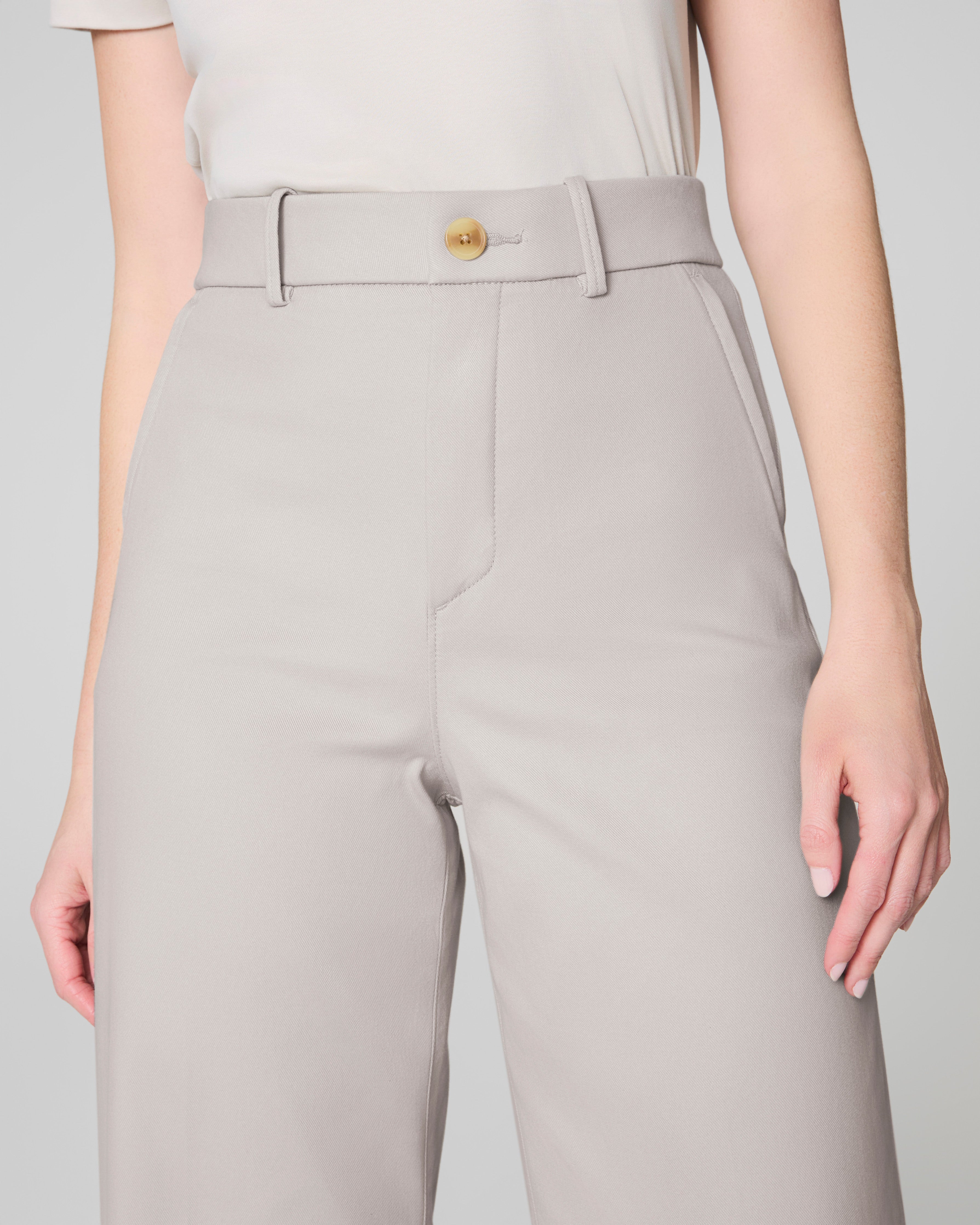 SPANXsupersmooth™ Stretch Twill Cropped Wide Leg Pant | Bone