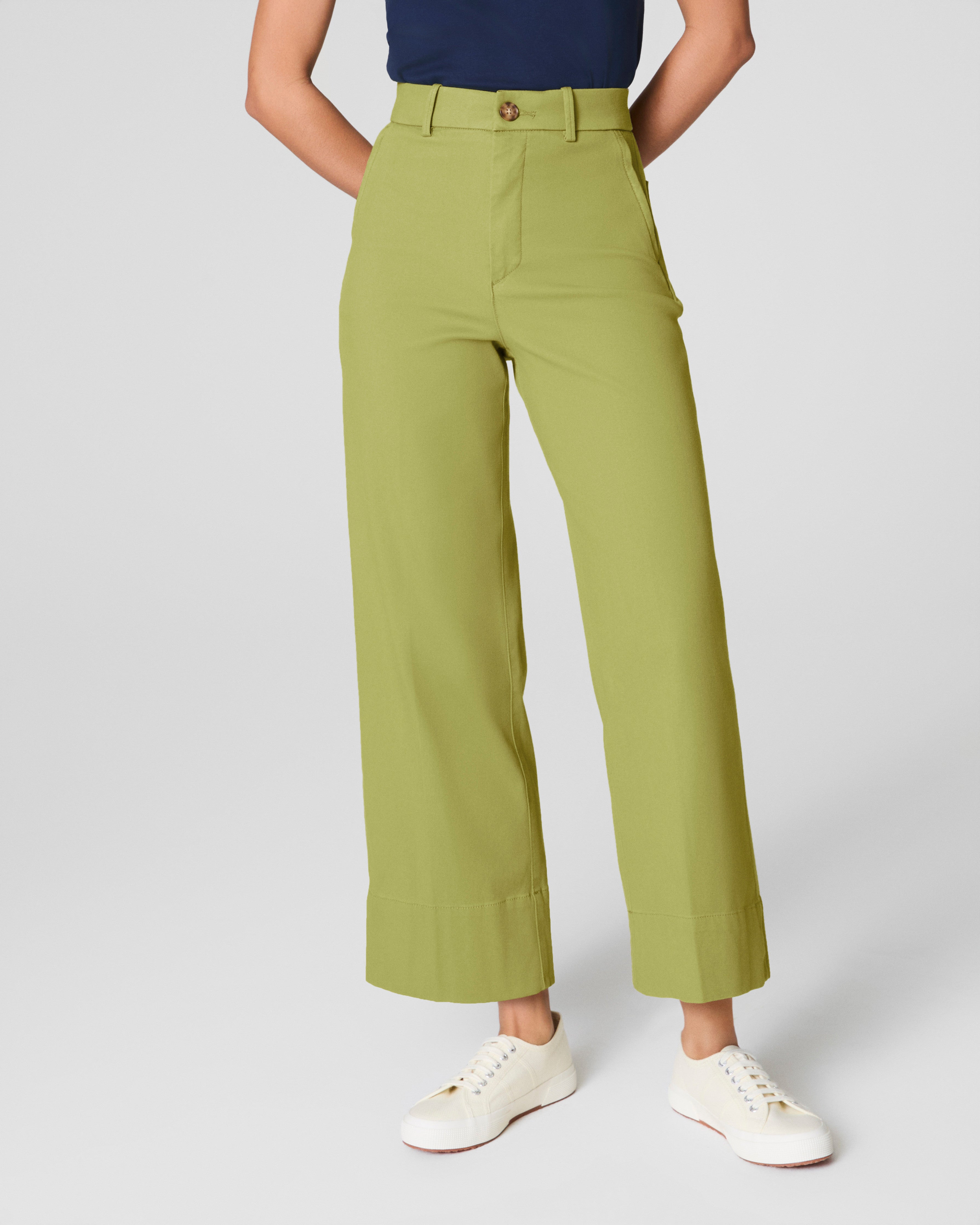 SPANXsupersmooth™ Stretch Twill Cropped Wide Leg Pant | Cypress
