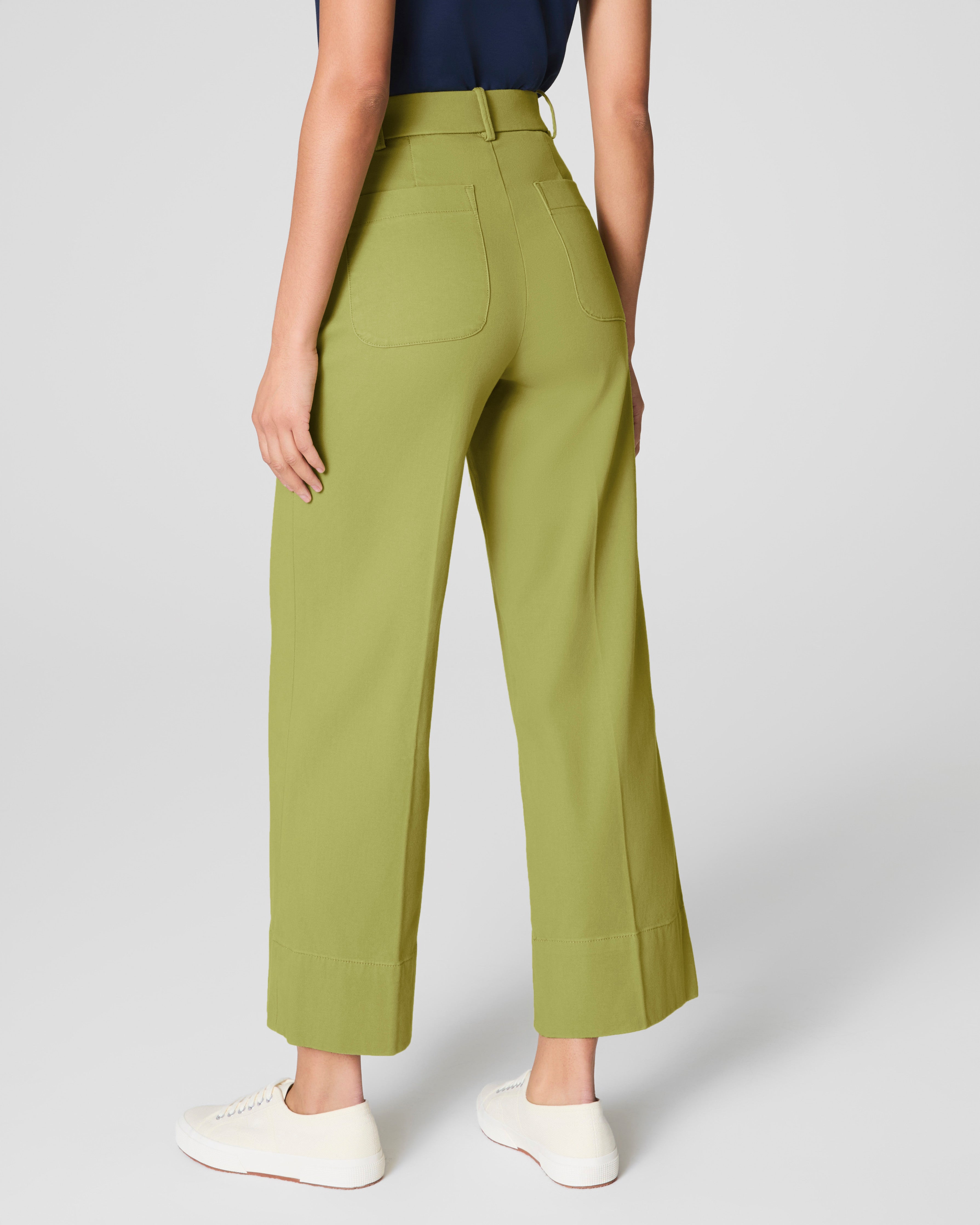 SPANXsupersmooth™ Stretch Twill Cropped Wide Leg Pant | Cypress