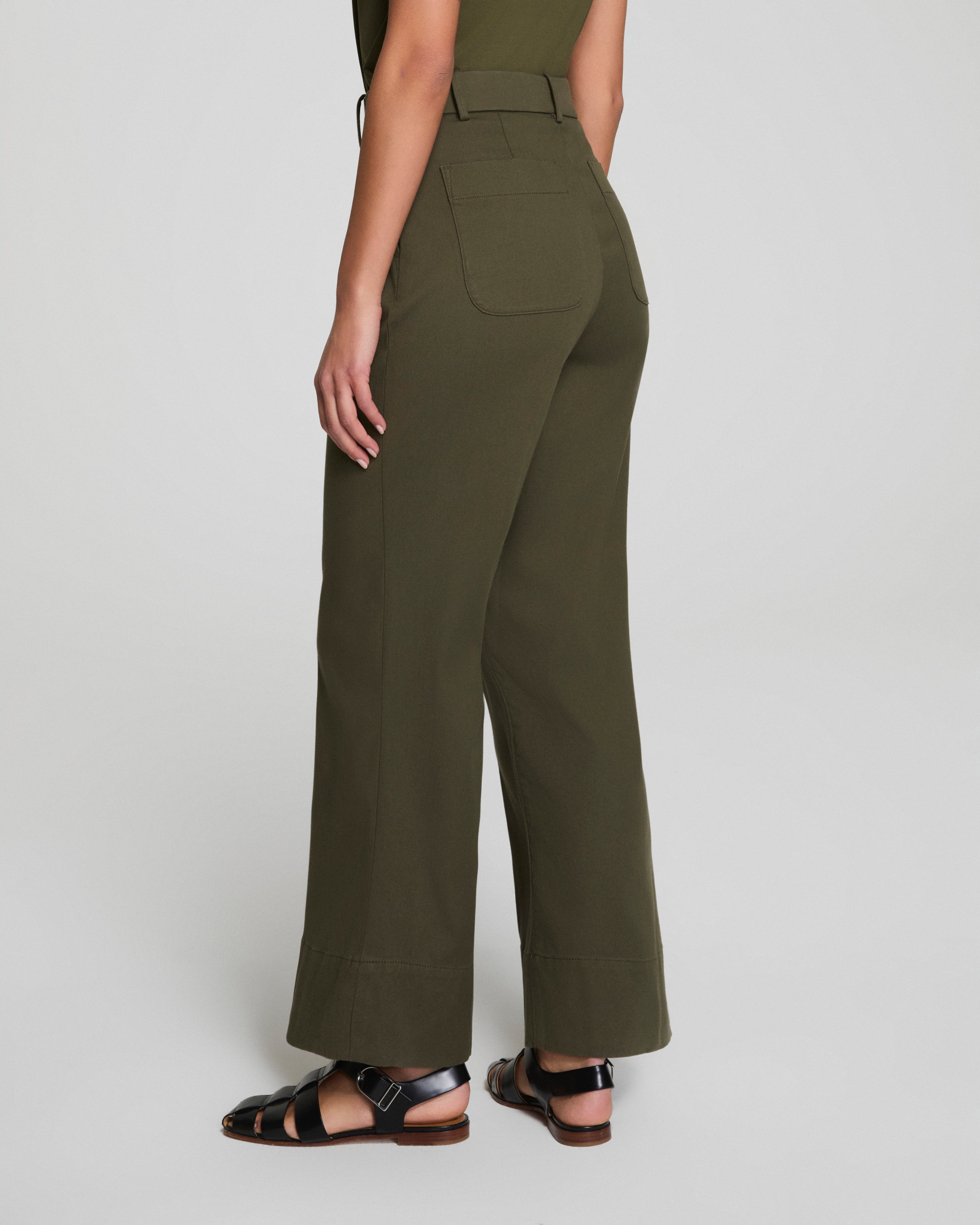 SPANXsupersmooth™ Stretch Twill Cropped Wide Leg Pant | Dark Pine