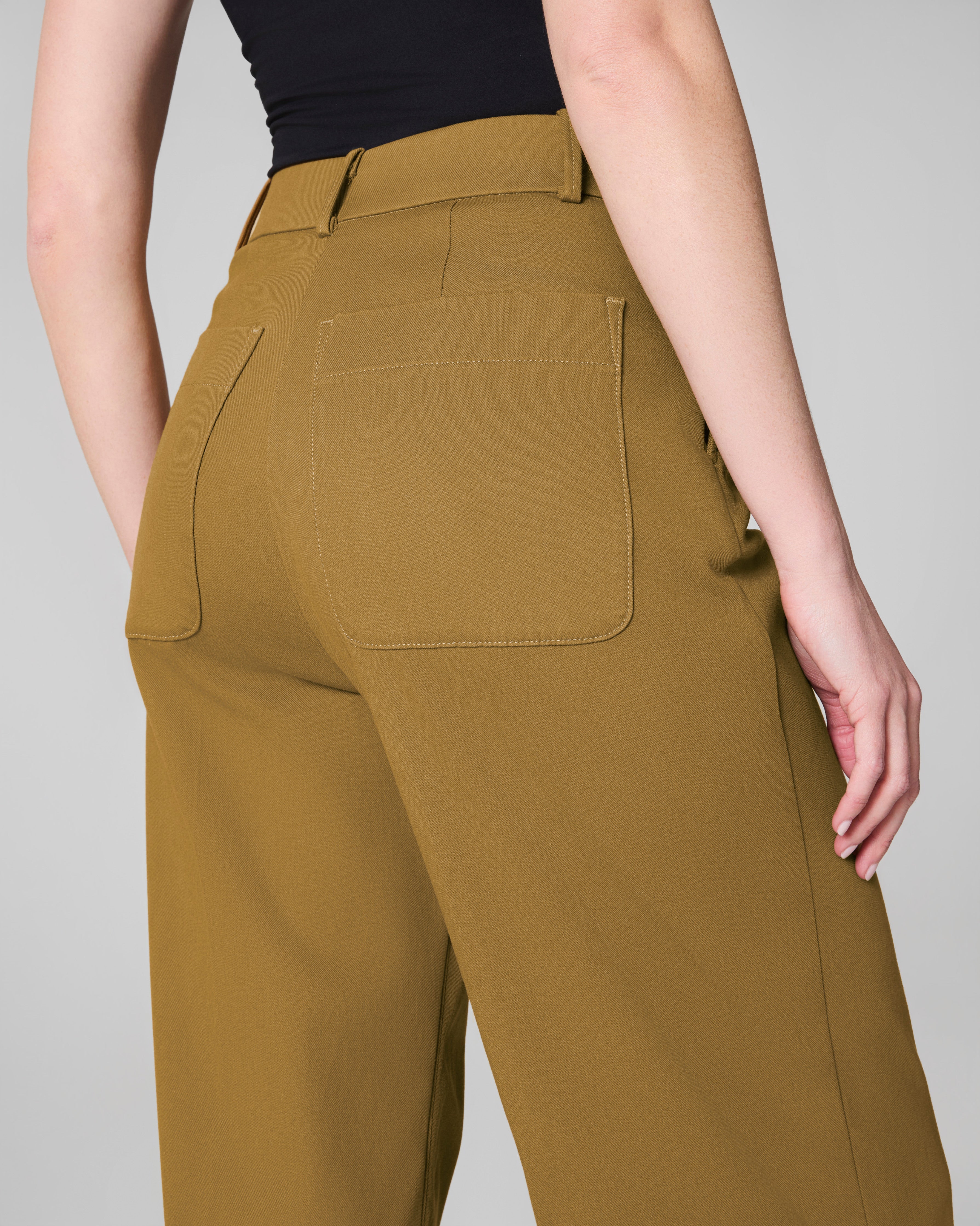 SPANXsupersmooth™ Stretch Twill Cropped Wide Leg Pant | Flax