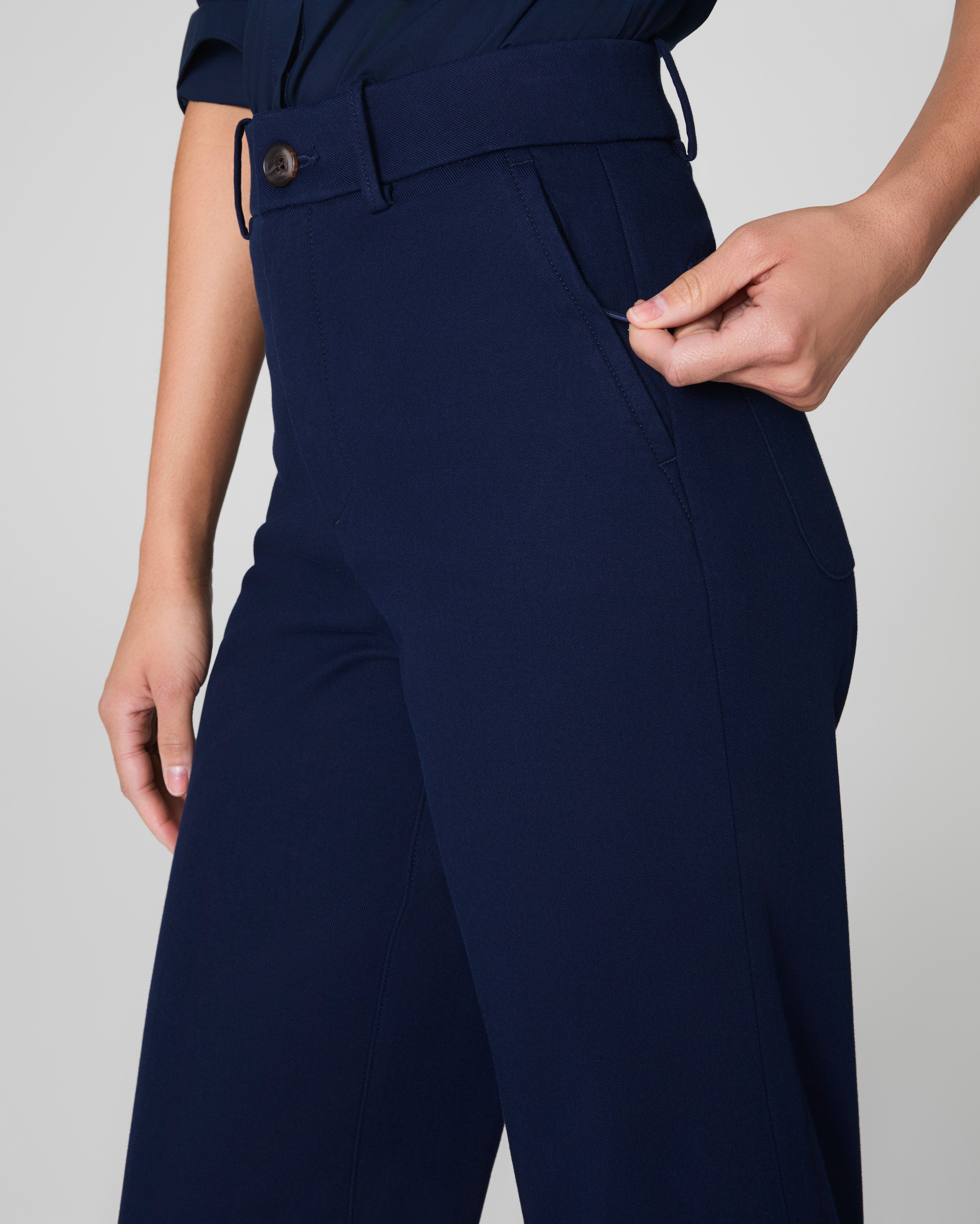 SPANXsupersmooth™ Stretch Twill Cropped Wide Leg Pant | Timeless Navy
