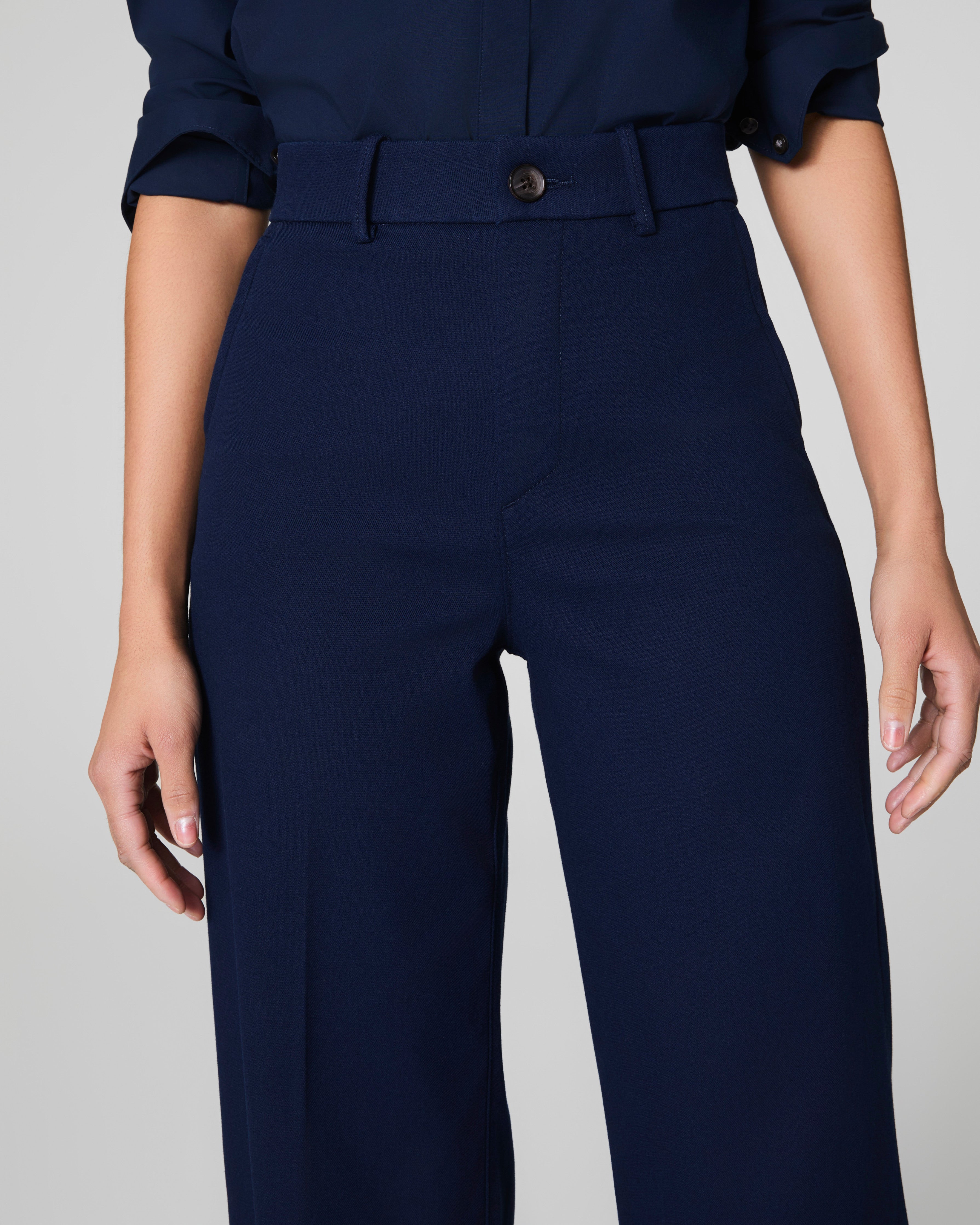 SPANXsupersmooth™ Stretch Twill Cropped Wide Leg Pant | Timeless Navy