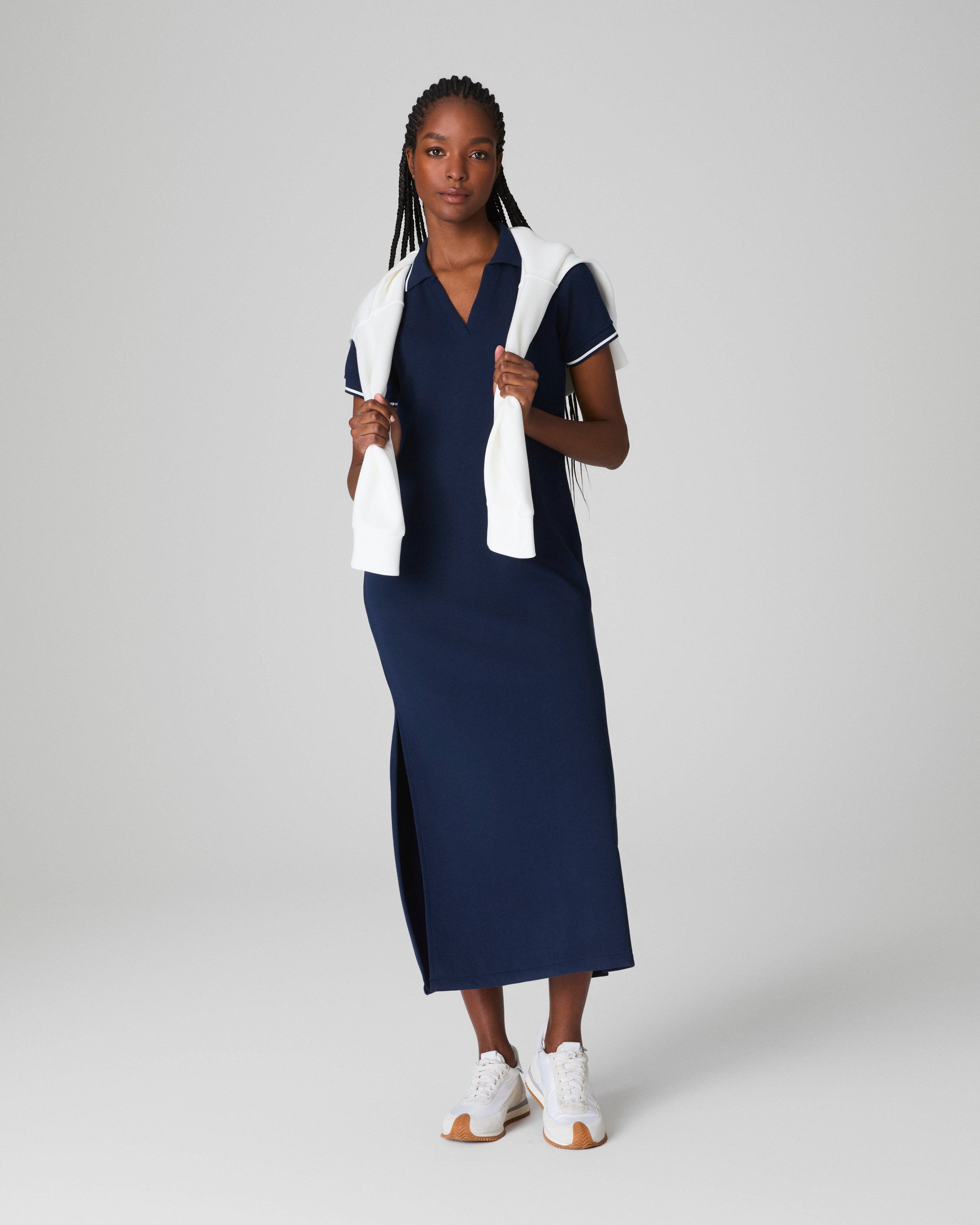 SPANX AirEssentials® Pique Polo Midi Dress