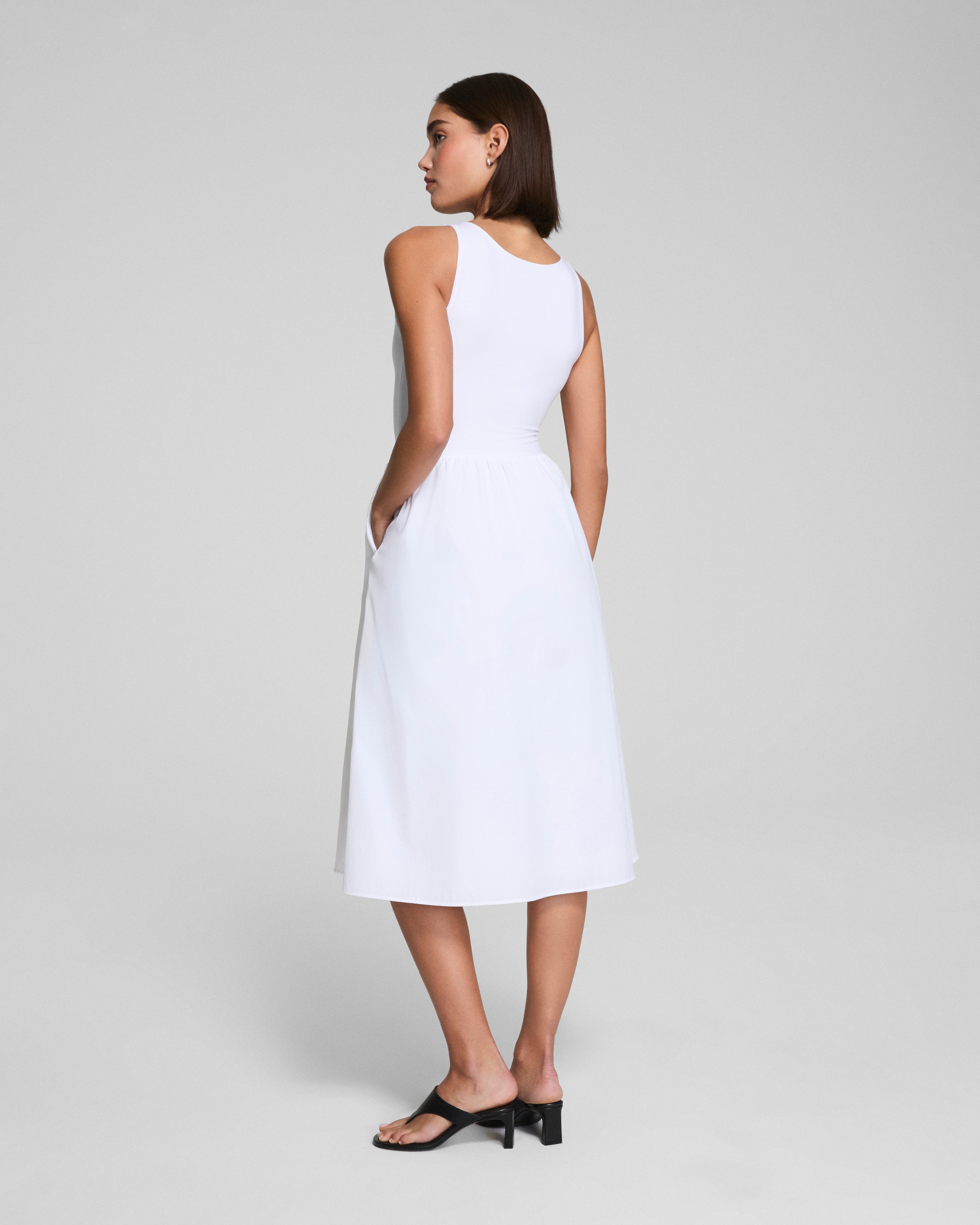 SPANXsmooth™ Jersey Scoop Neck Tank Midi Dress | Classic White