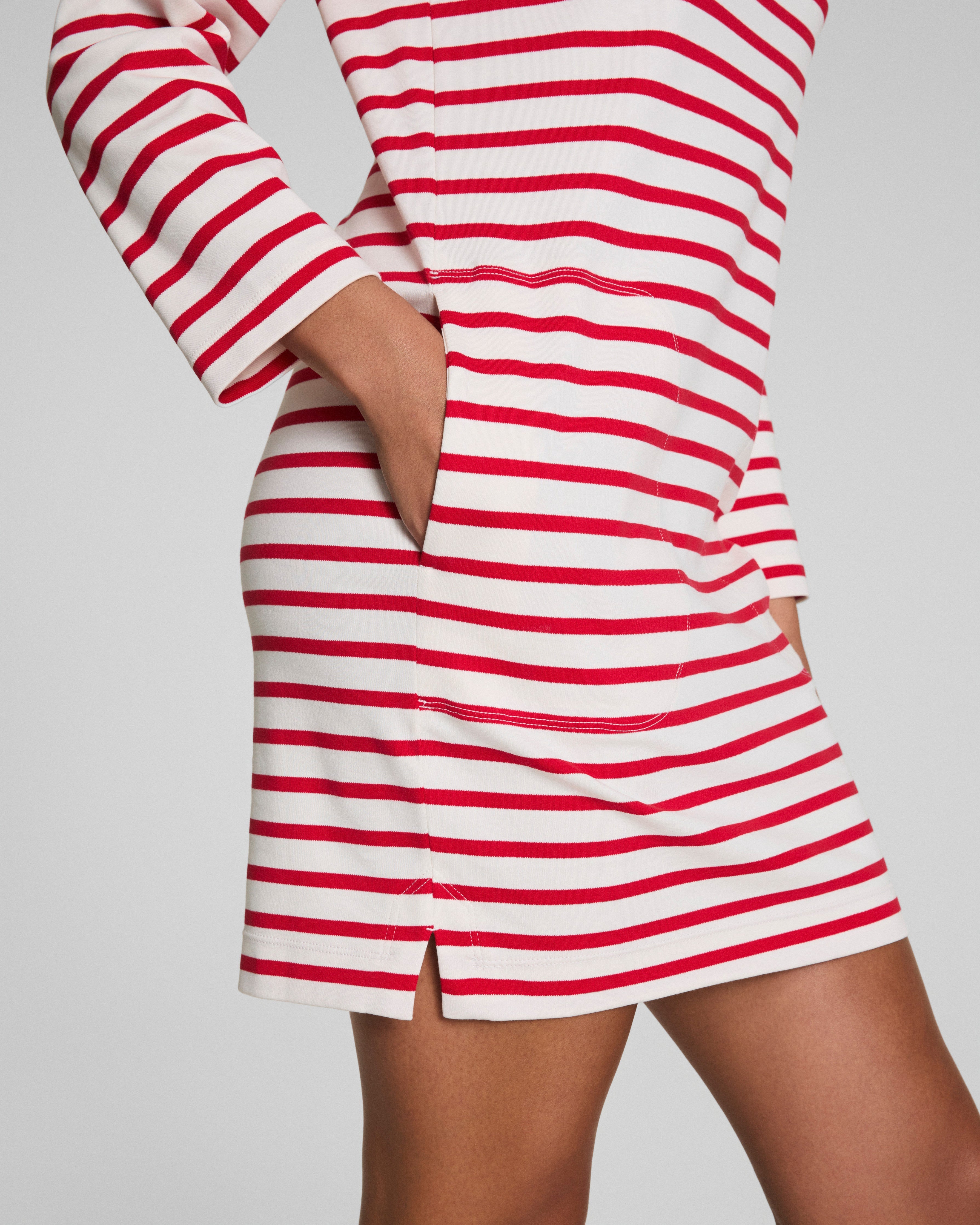 SPANX® Cotton Boatneck Mini Dress | Ivory/Spanx Red