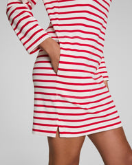 SPANX® Cotton Boatneck Mini Dress | Ivory/Spanx Red