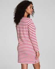 SPANX® Cotton Boatneck Mini Dress | Ivory/Spanx Red