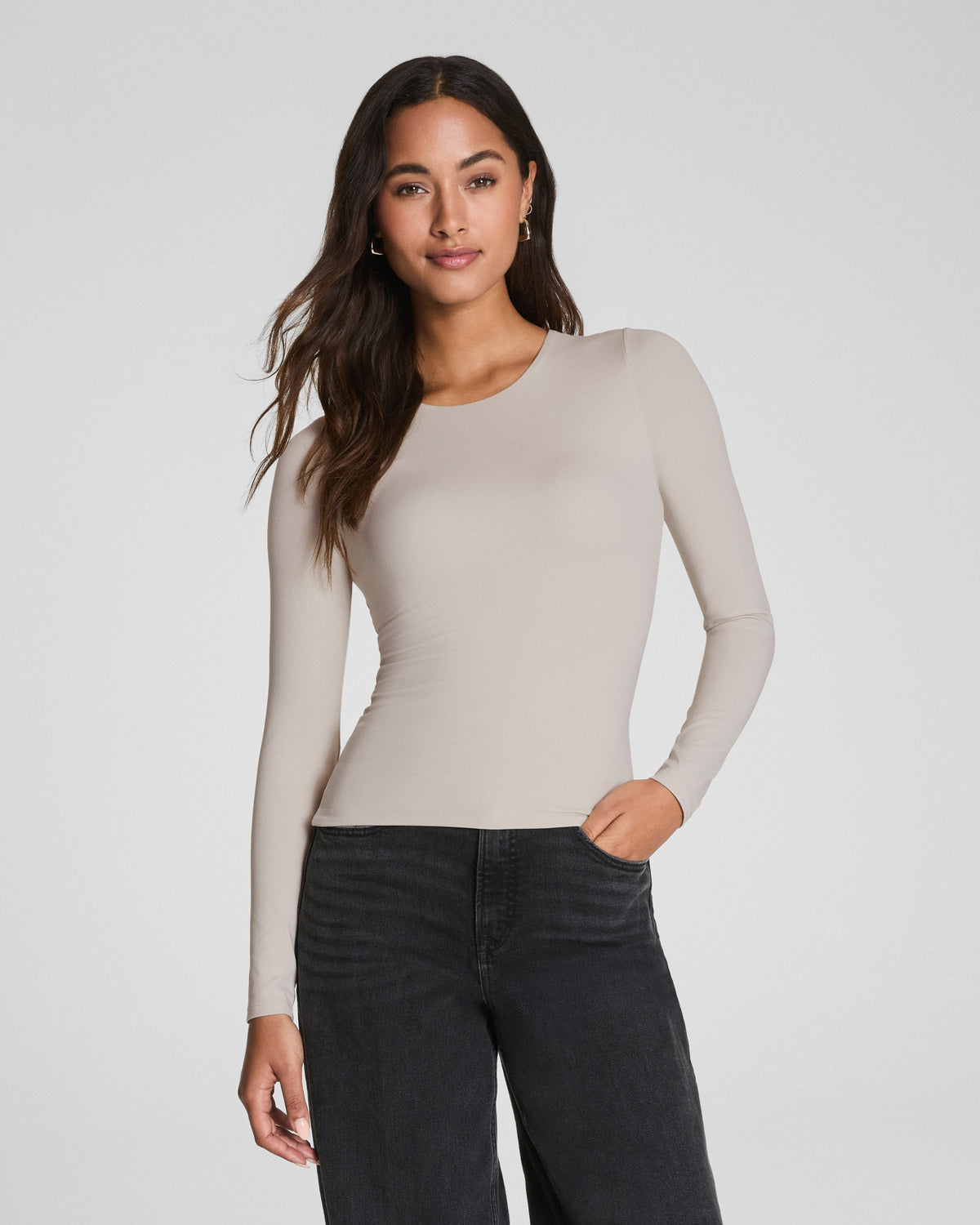 SPANXsmooth™ Jersey Crewneck Long Sleeve Top | Bone
