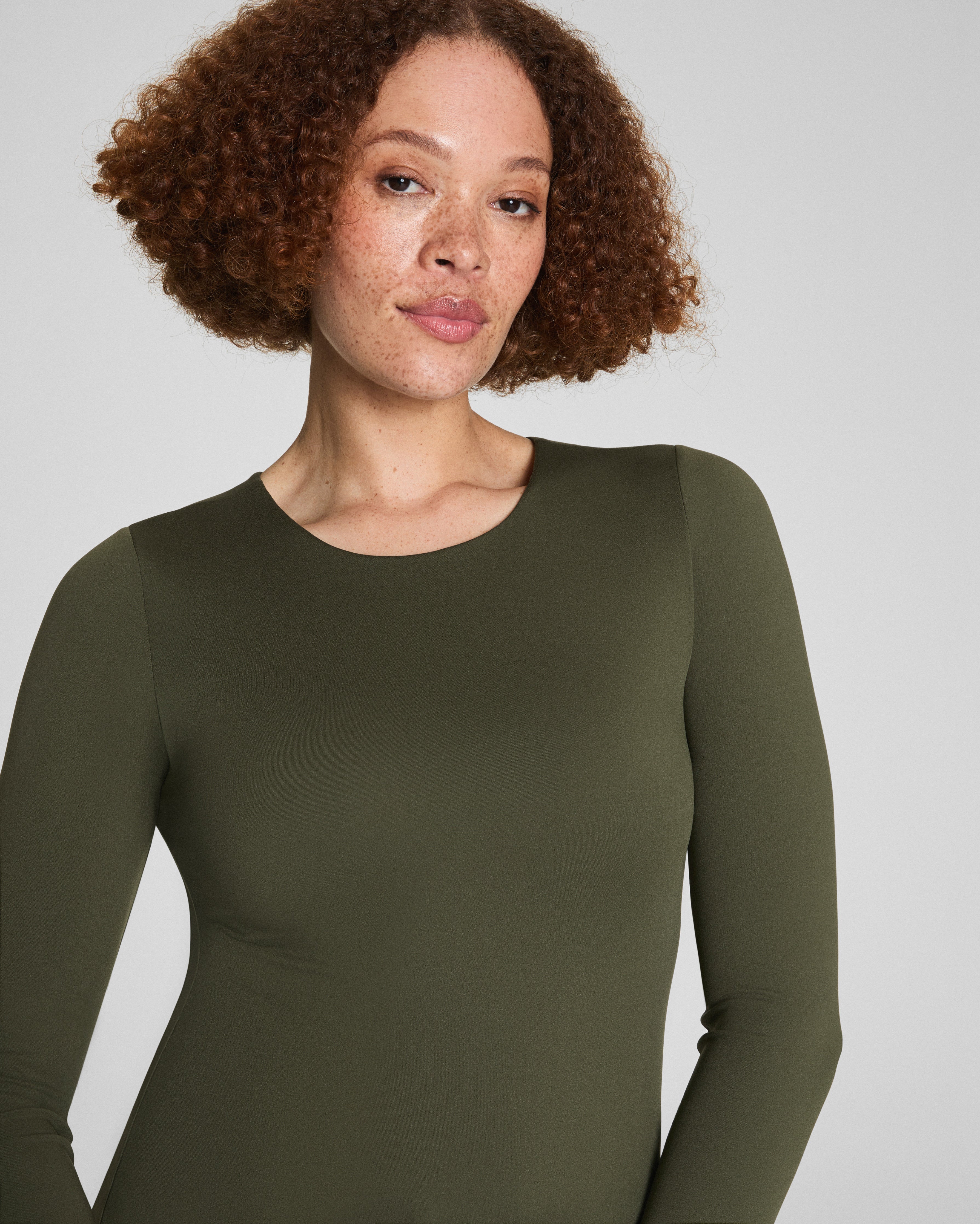 SPANXsmooth™ Jersey Crewneck Long Sleeve Top | Dark Pine