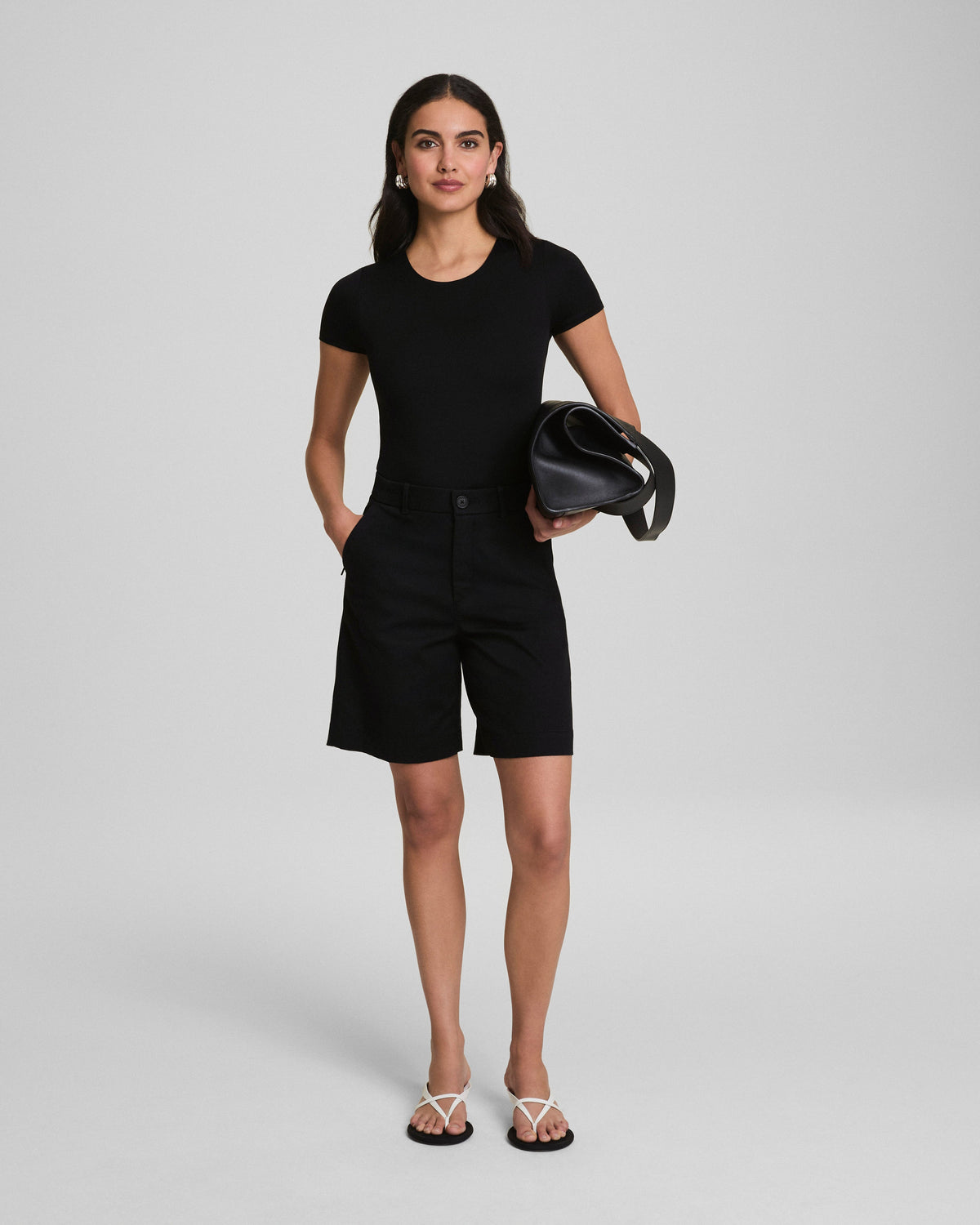 SPANXsmooth™ Jersey Crewneck Thong Bodysuit | Classic Black