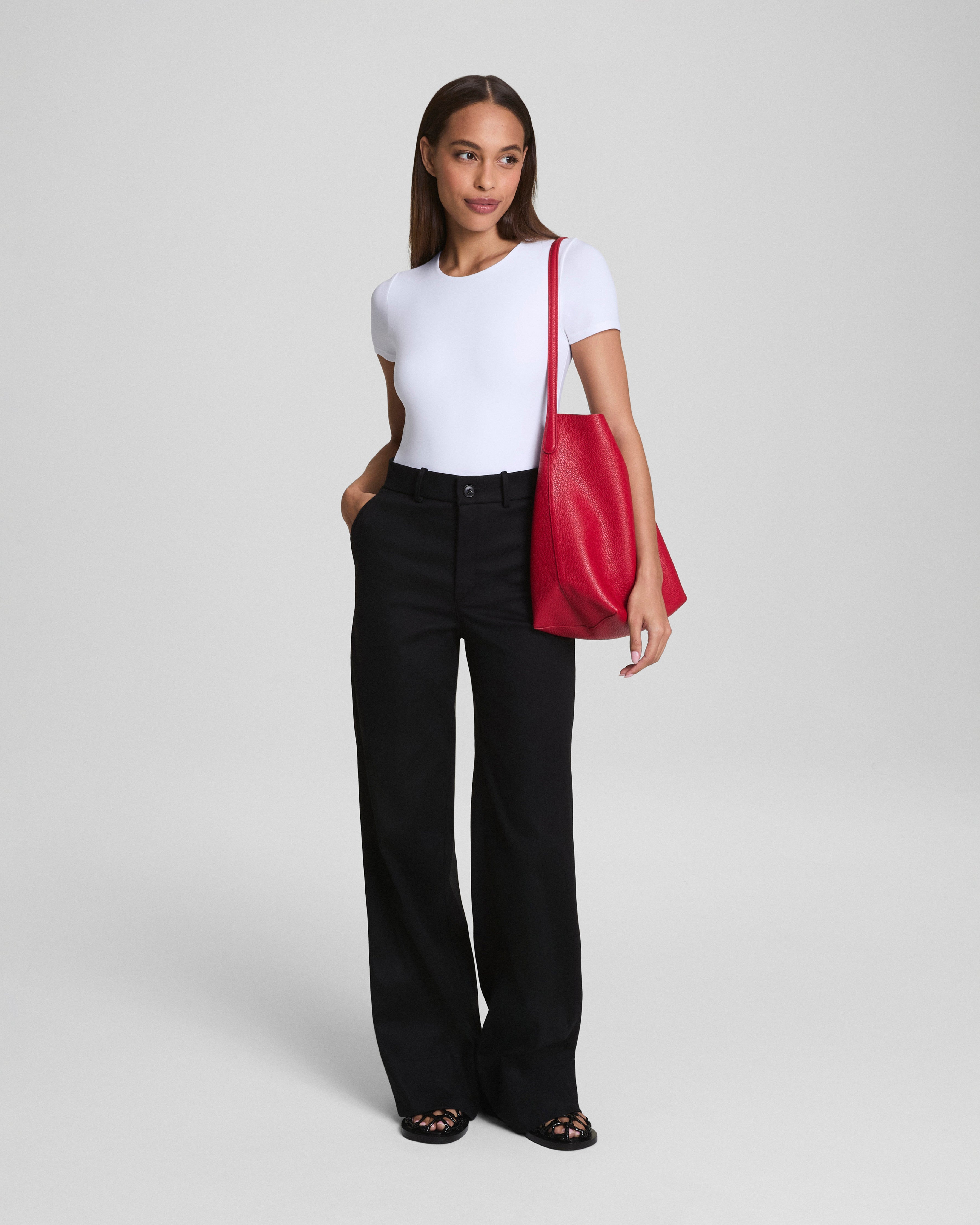 SPANXsmooth™ Jersey Crewneck Thong Bodysuit