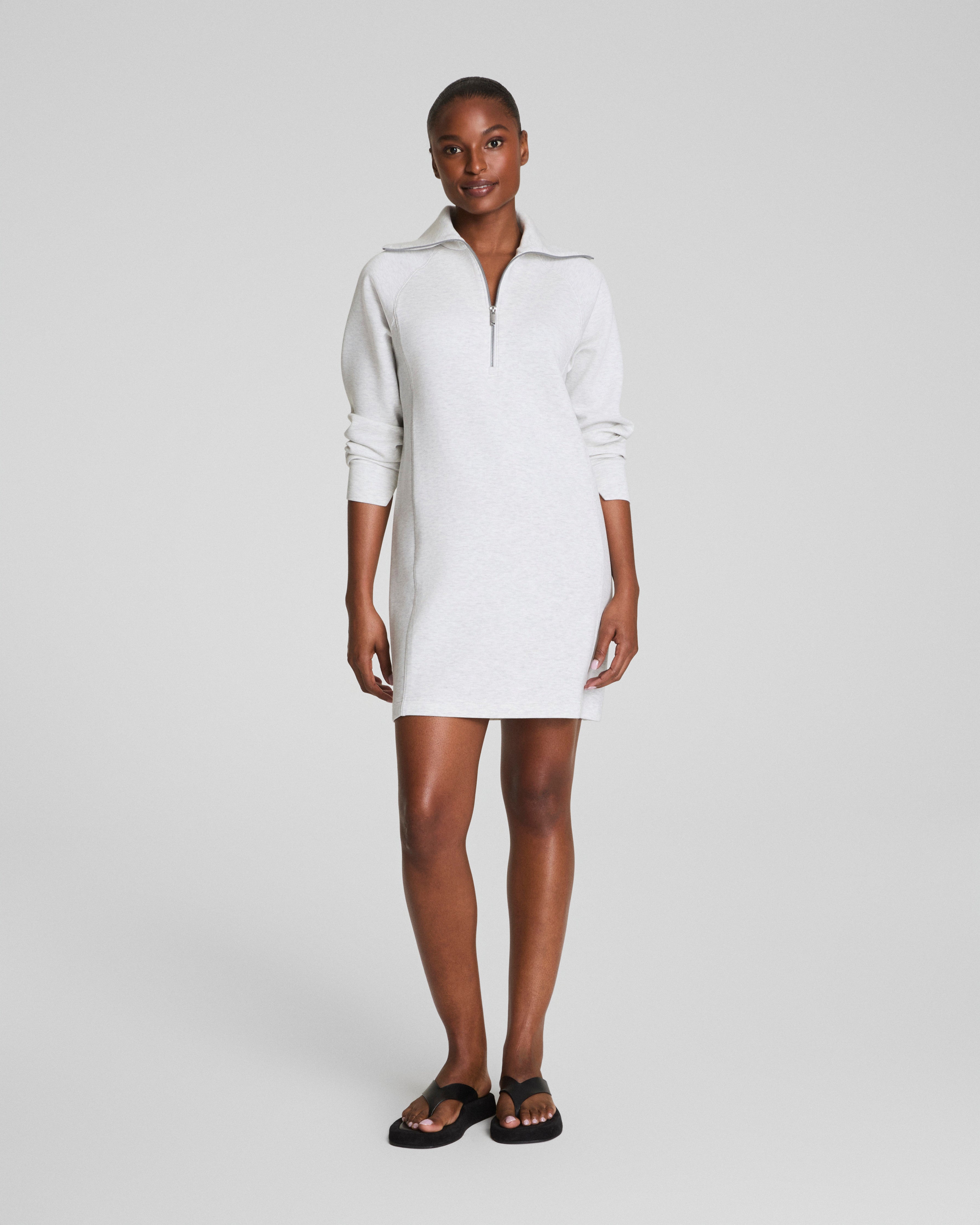 SPANX AirEssentials® Half Zip Dress | Vivid Heather Grey