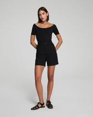 SPANXsupersmooth™ Stretch Twill Short, 7" | Classic Black