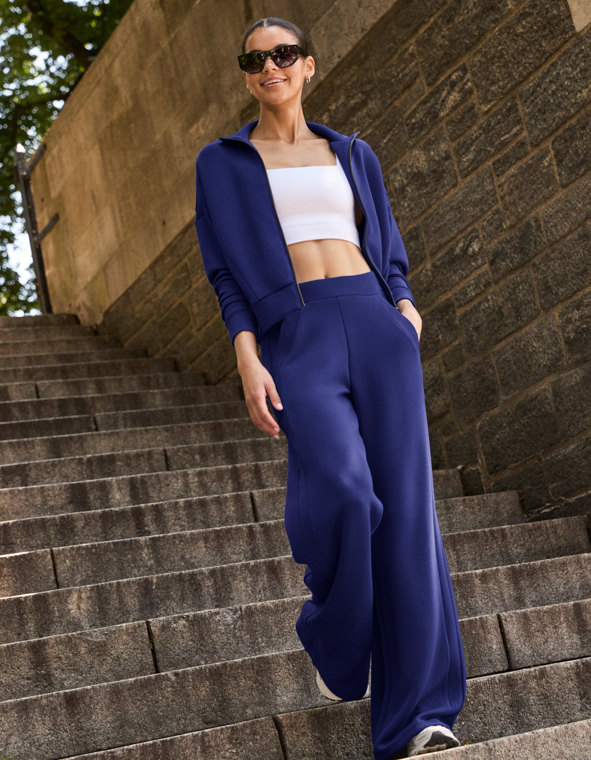 SPANX AirEssentials® Wide Leg Track Pant | Midnight Iris