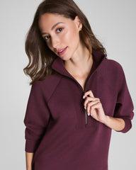 SPANX AirEssentials® Brushed Half Zip Tunic | Plum Berry Heather