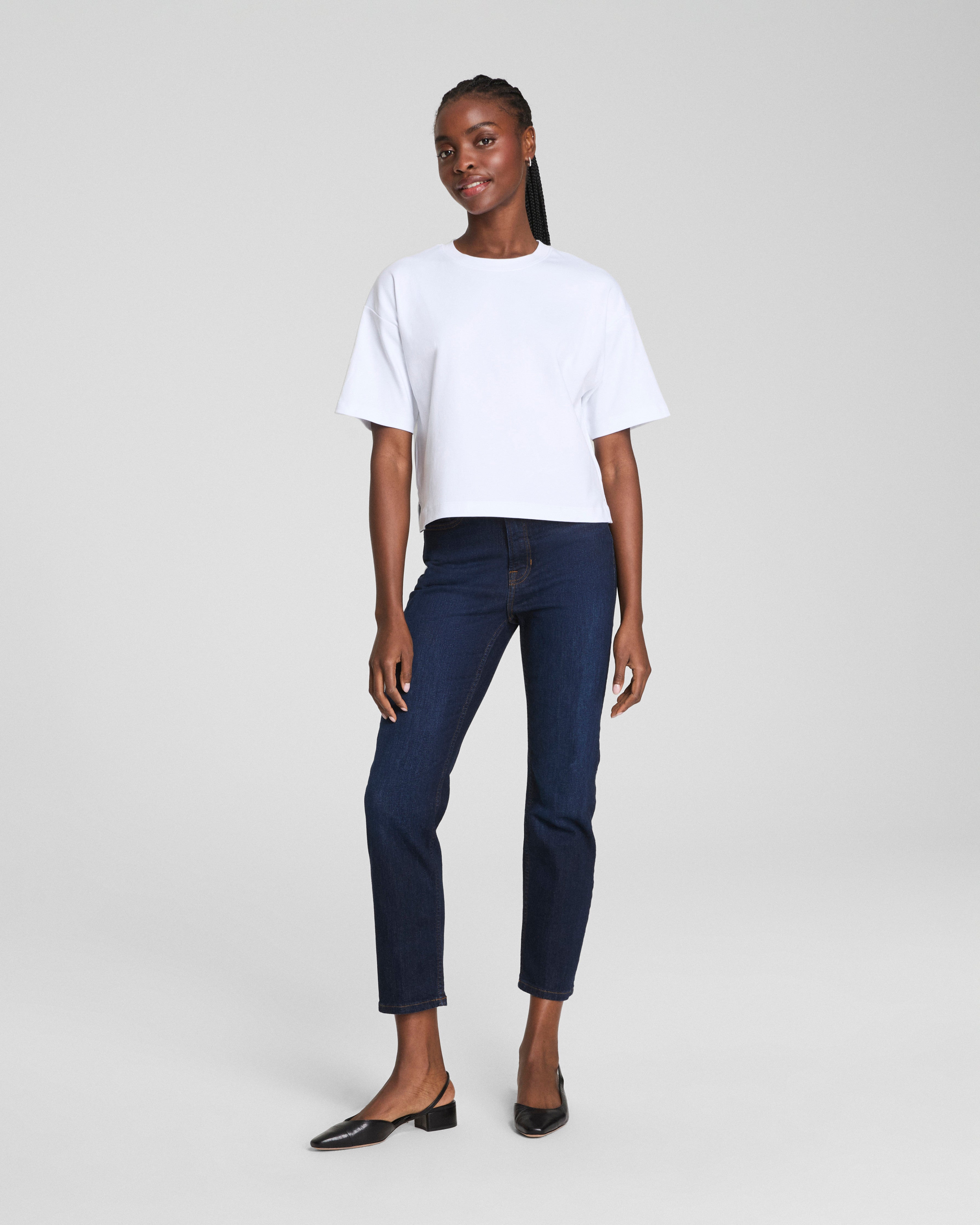SPANX® Cotton Cropped Tee | Classic White