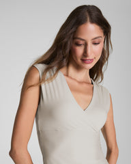 SPANXsmooth™ Jersey V-Neck Ruched Tank | Bone