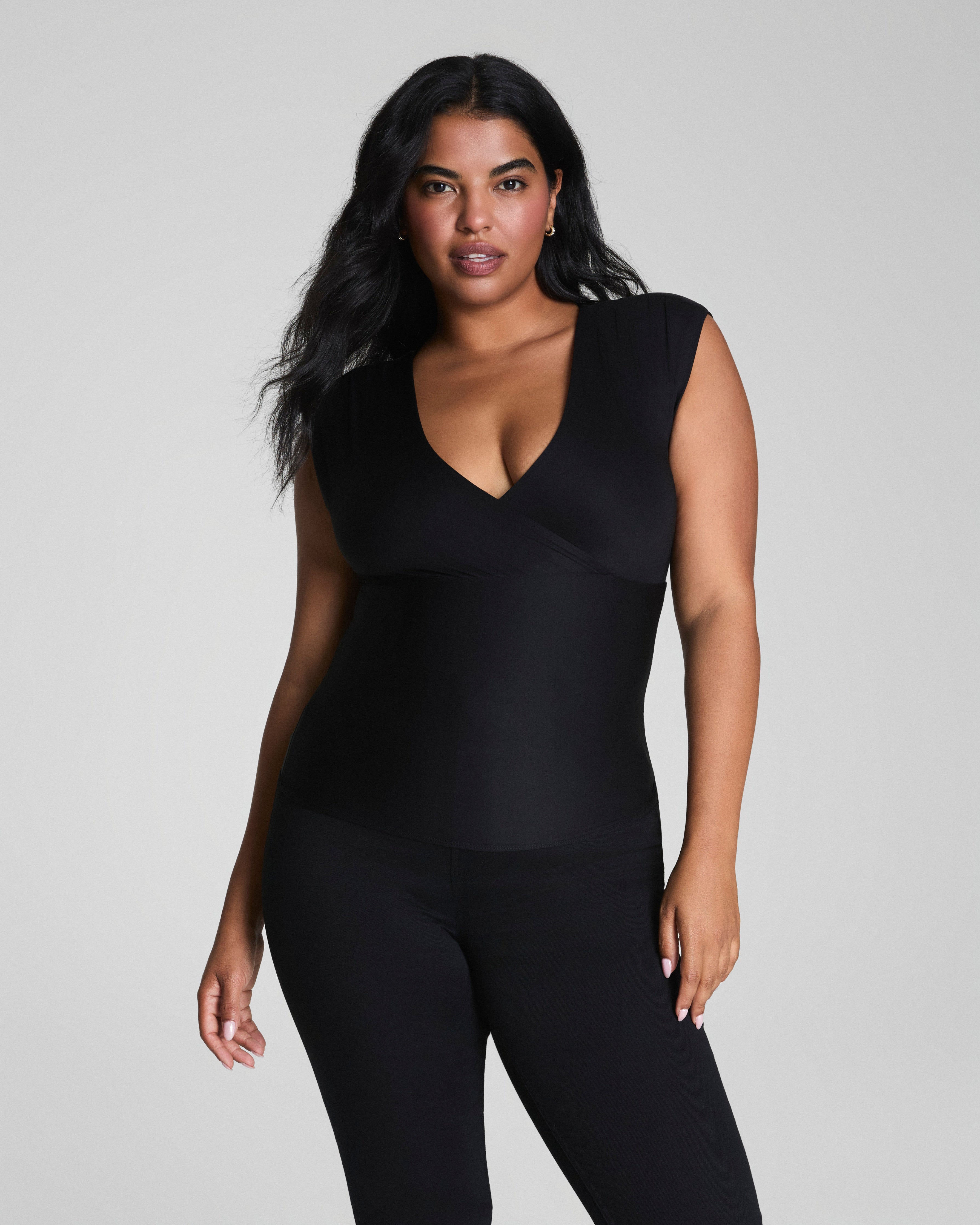 SPANXsmooth™ Jersey V-Neck Ruched Tank