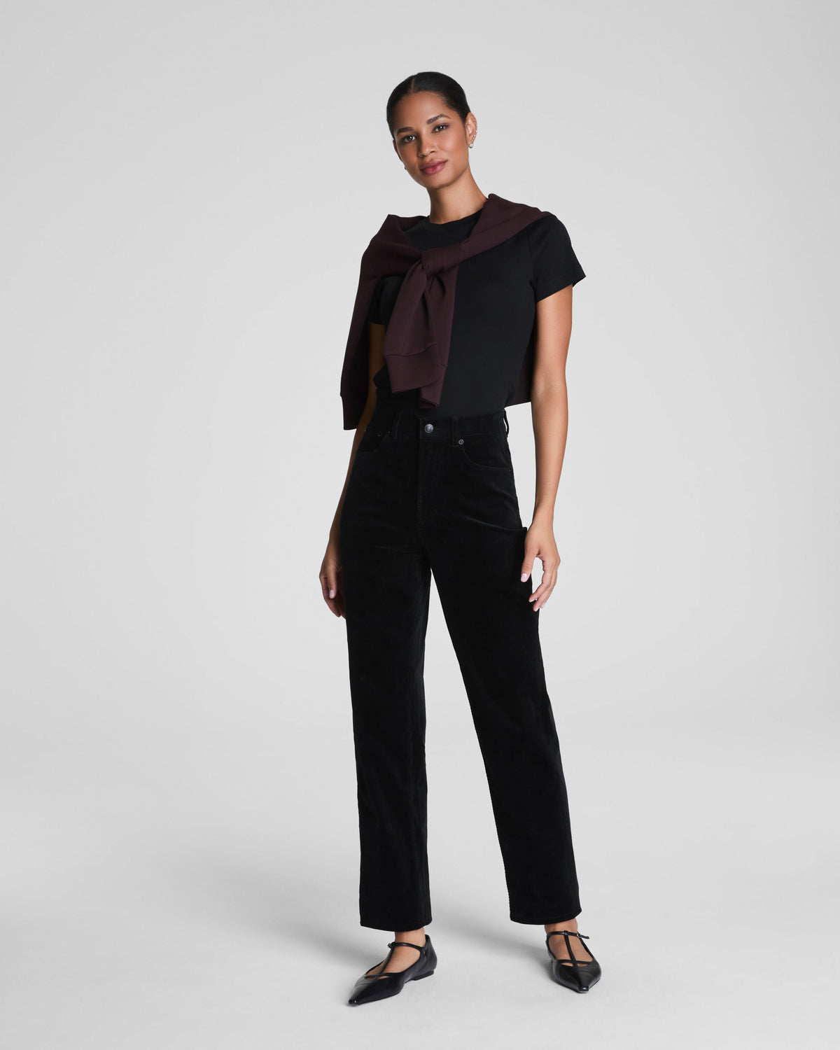 SPANXshape™ Authentic 360 Corduroy 90s Straight Leg Jeans | Classic Black