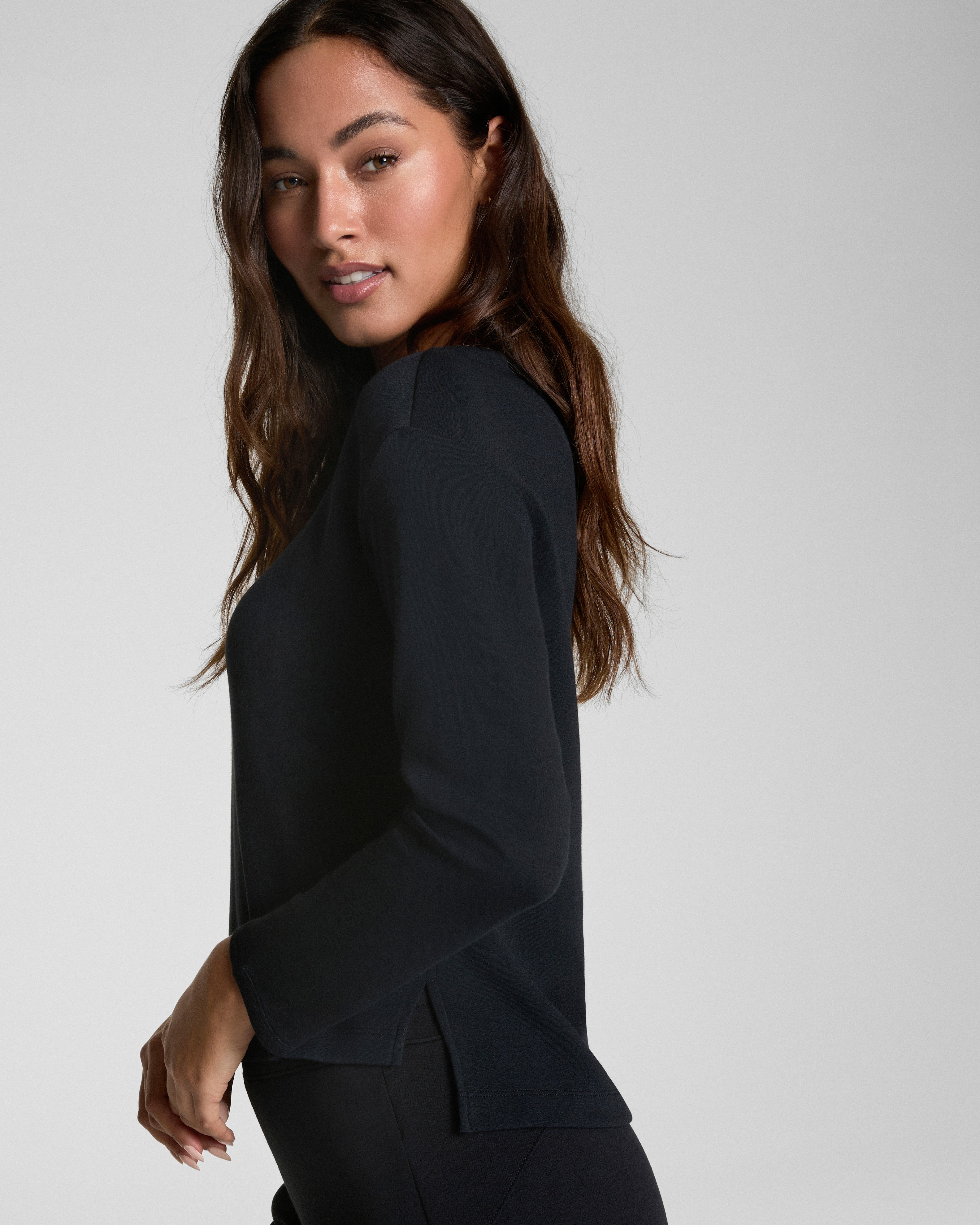 SPANX AirEssentials® Relaxed Long Sleeve Top | Very Black