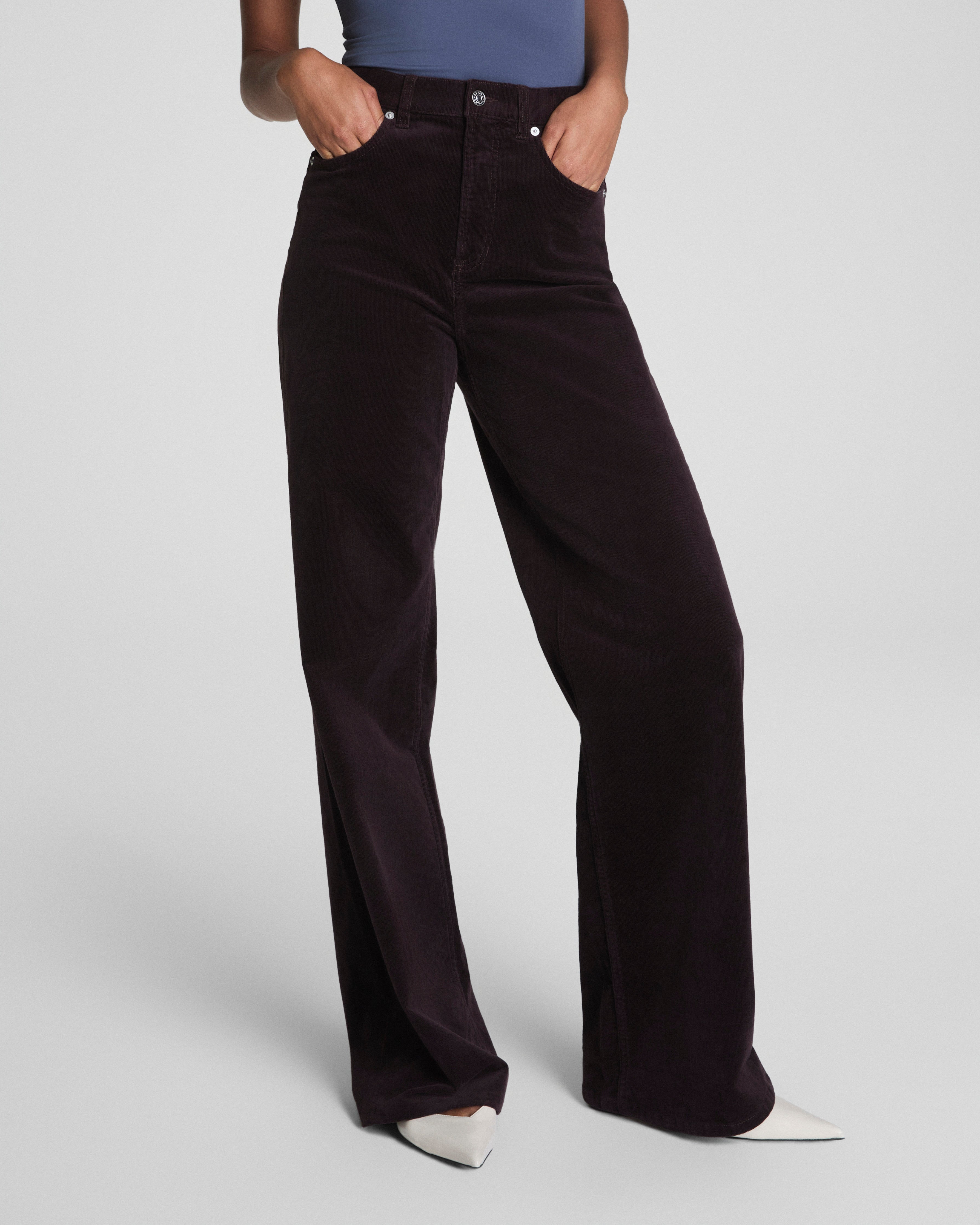 SPANXshape™ Authentic 360 Corduroy Wide Leg Jeans | Truffle Brown