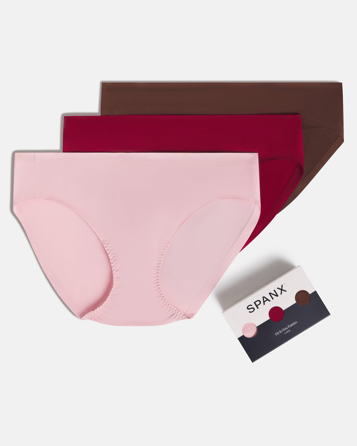 SPANXsmooth™ Fit-To-You Bikini 3-Pack Box | Fleur/Red Merlot/Espresso