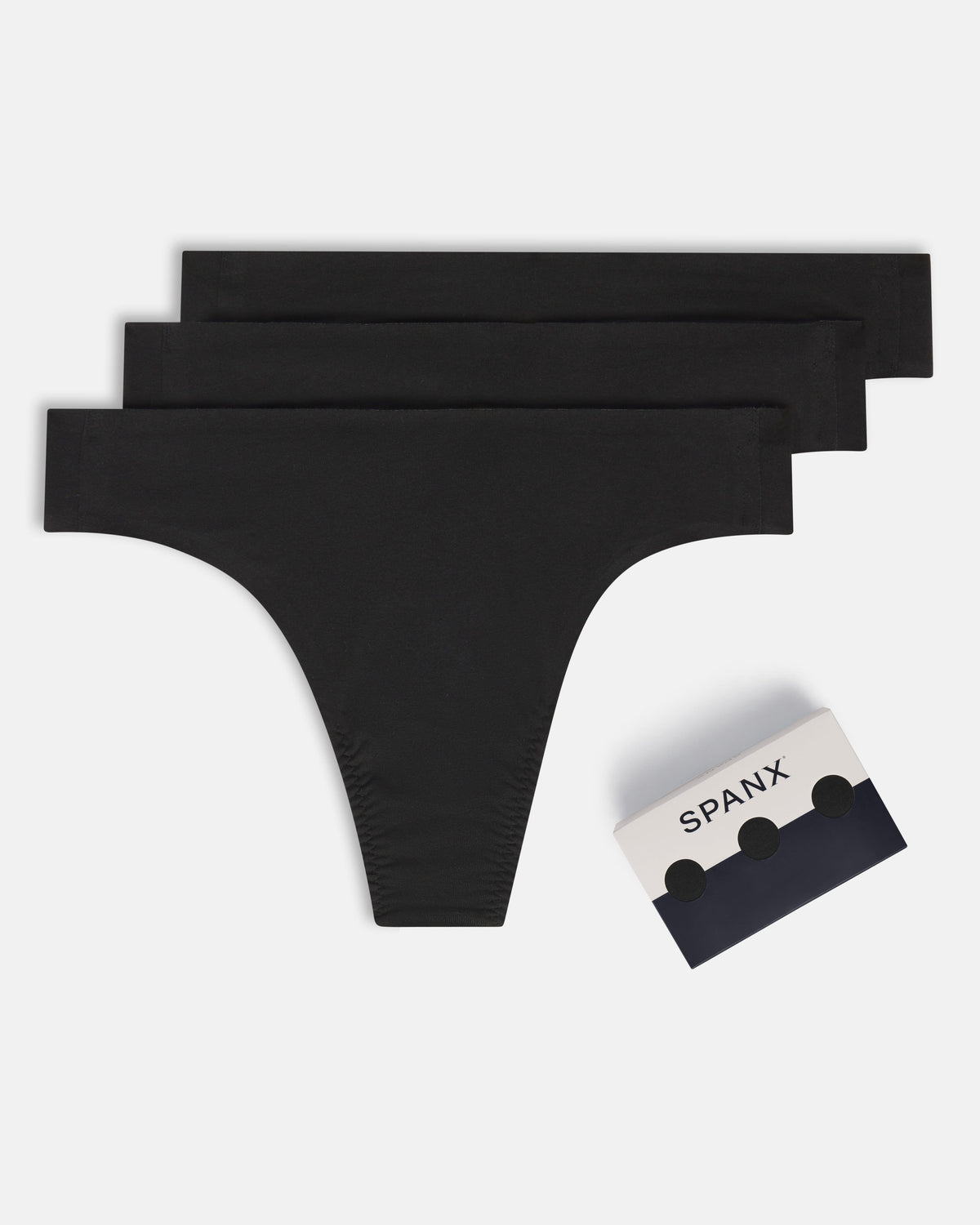 SPANXsmooth™ Fit-To-You Supima® Cotton Thong 3-Pack | Very Black